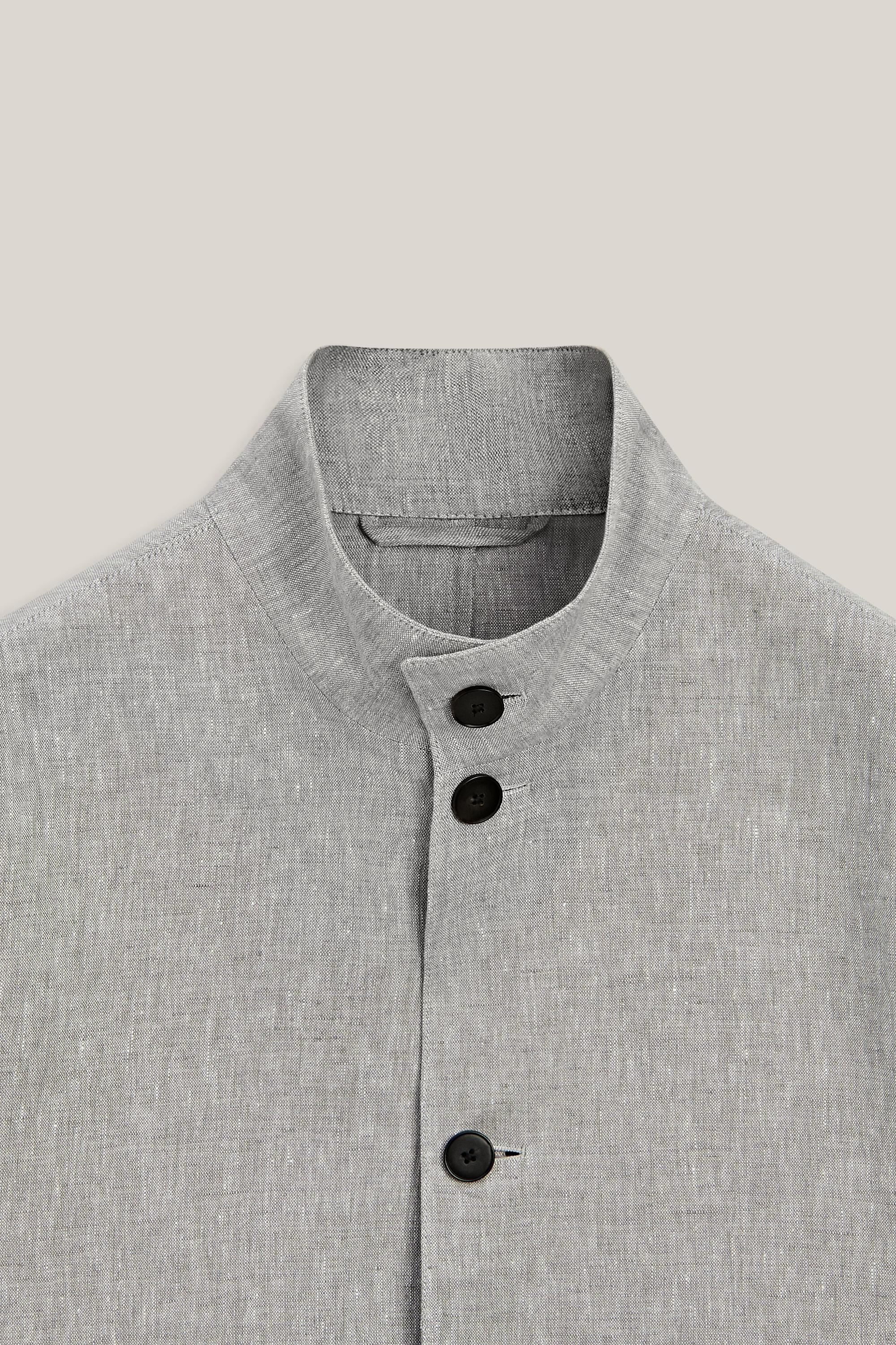Total look linen bomber jacket - LIMITED EDITION — PEARL GREY