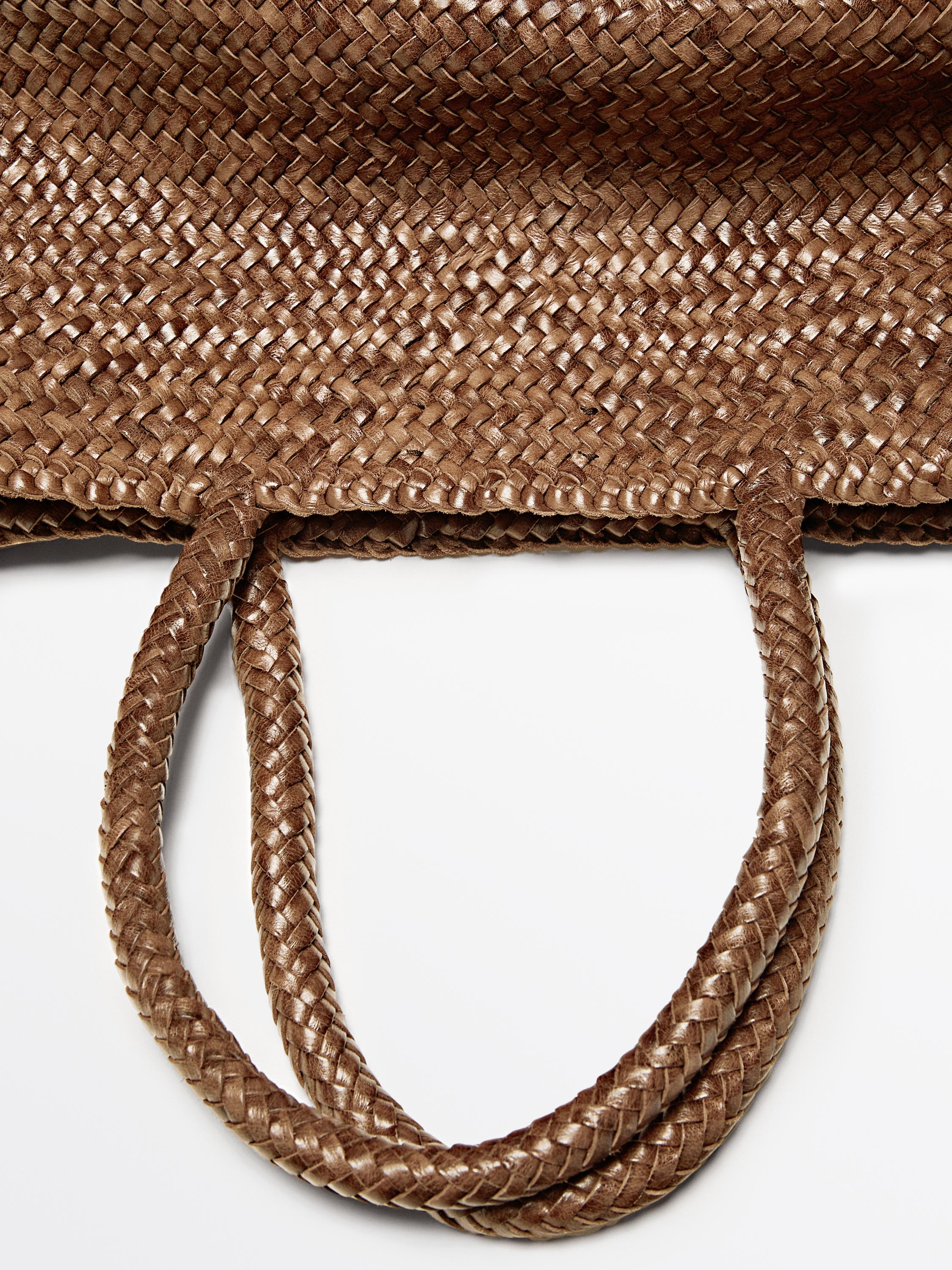 Medium braided nappa leather tote bag — LEATHER