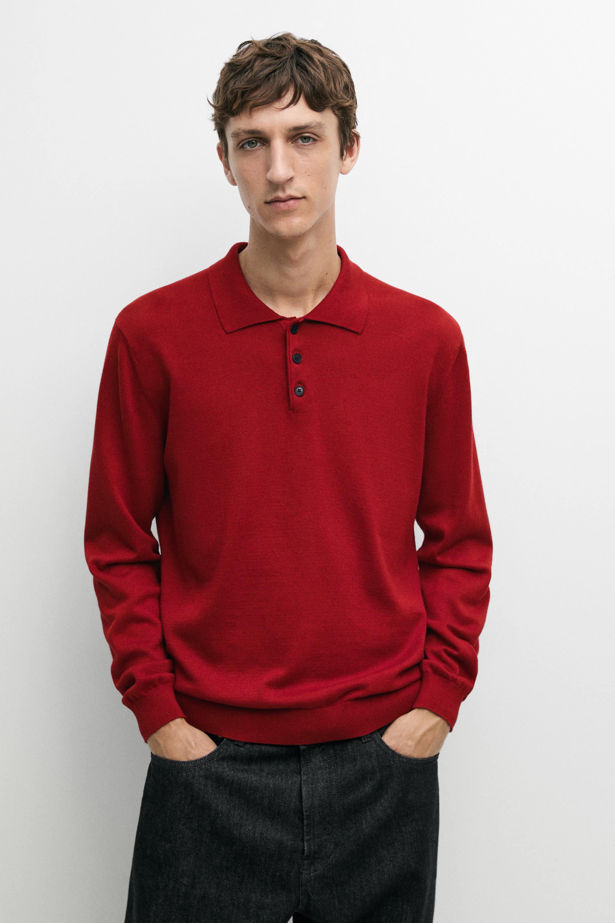 Pull en maille 100 % coton col polo