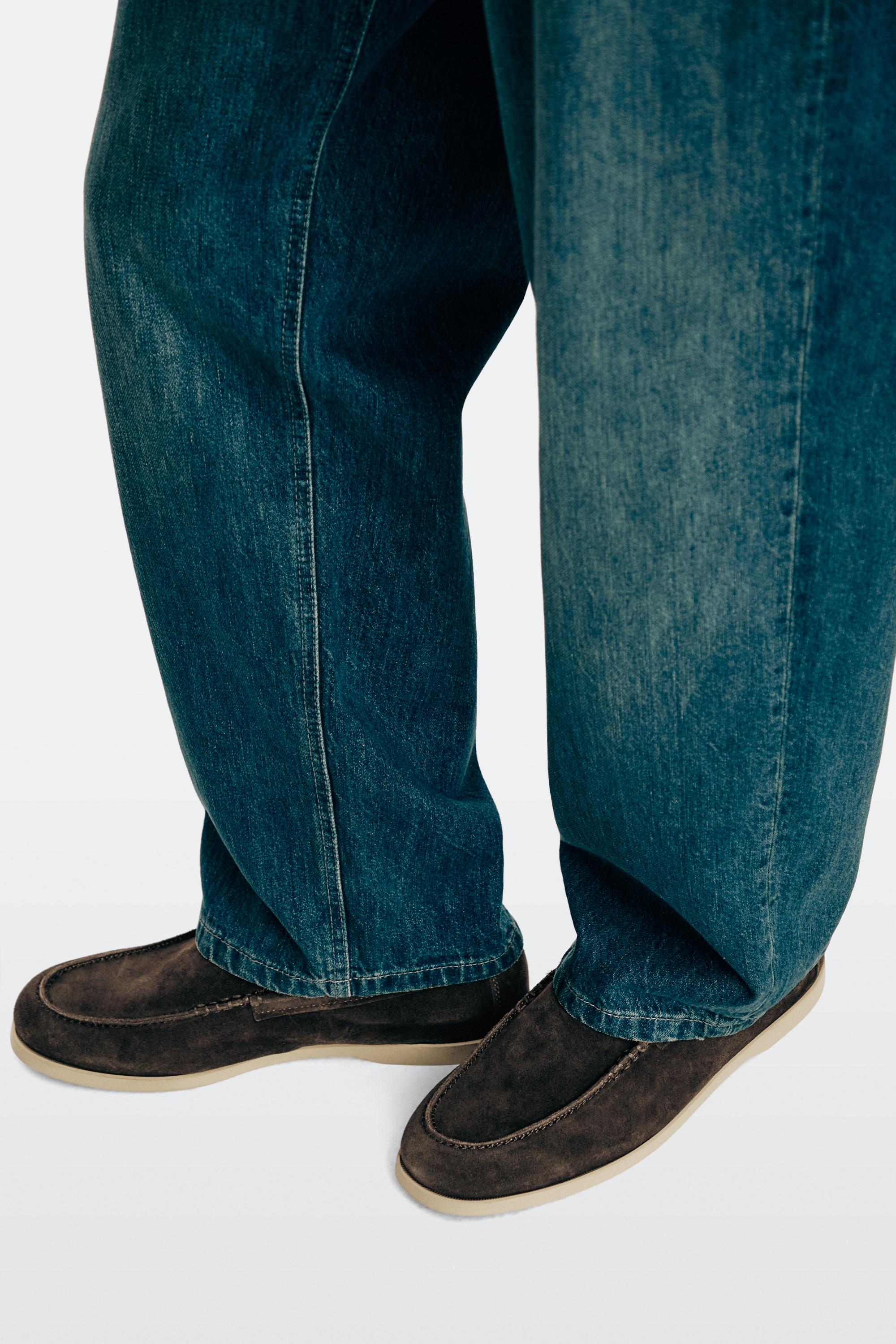 Soft split leather loafers — BROWN