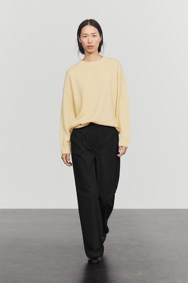 100% cashmere oversize knit sweater — Vanilla 1