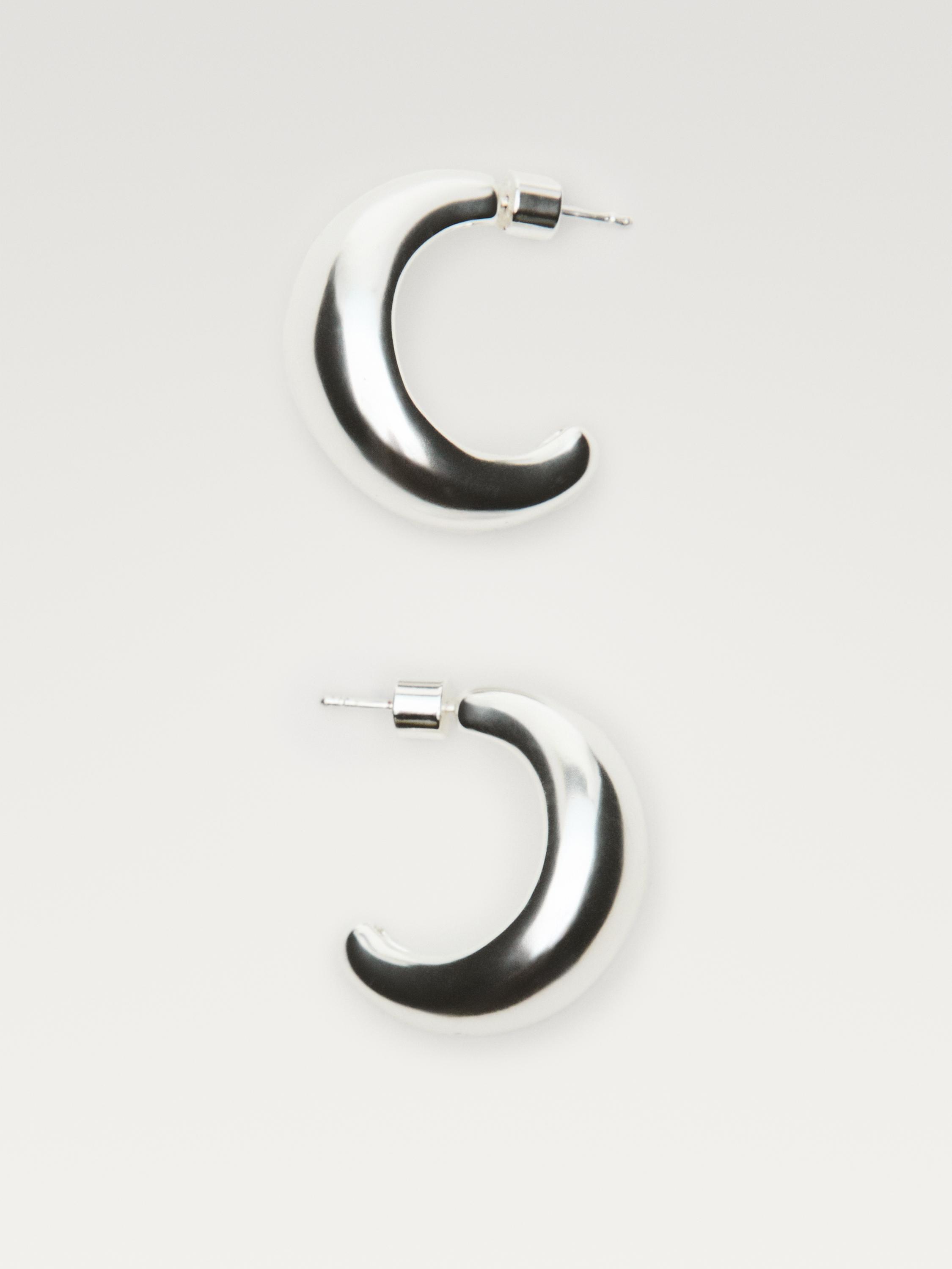 Half-moon hoop earrings — SILVER