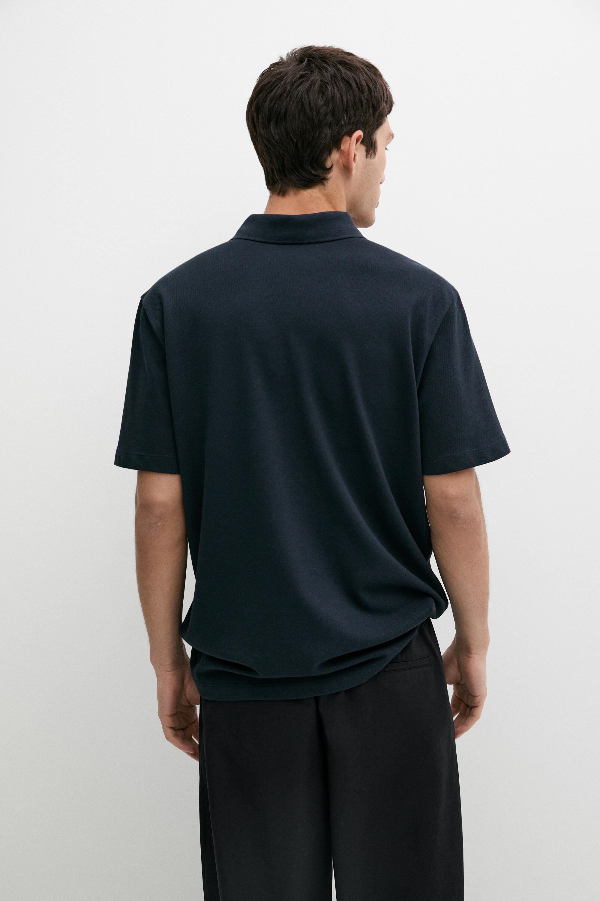 Piqué 100% cotton polo shirt — BLUE