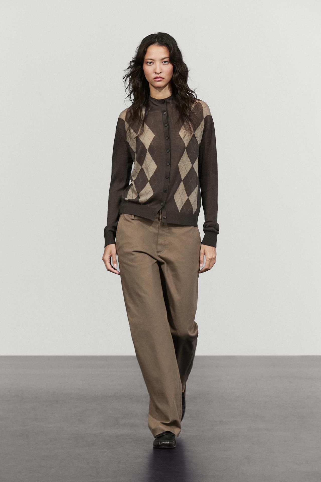 Stretch cotton blend pants — MOLE BROWN