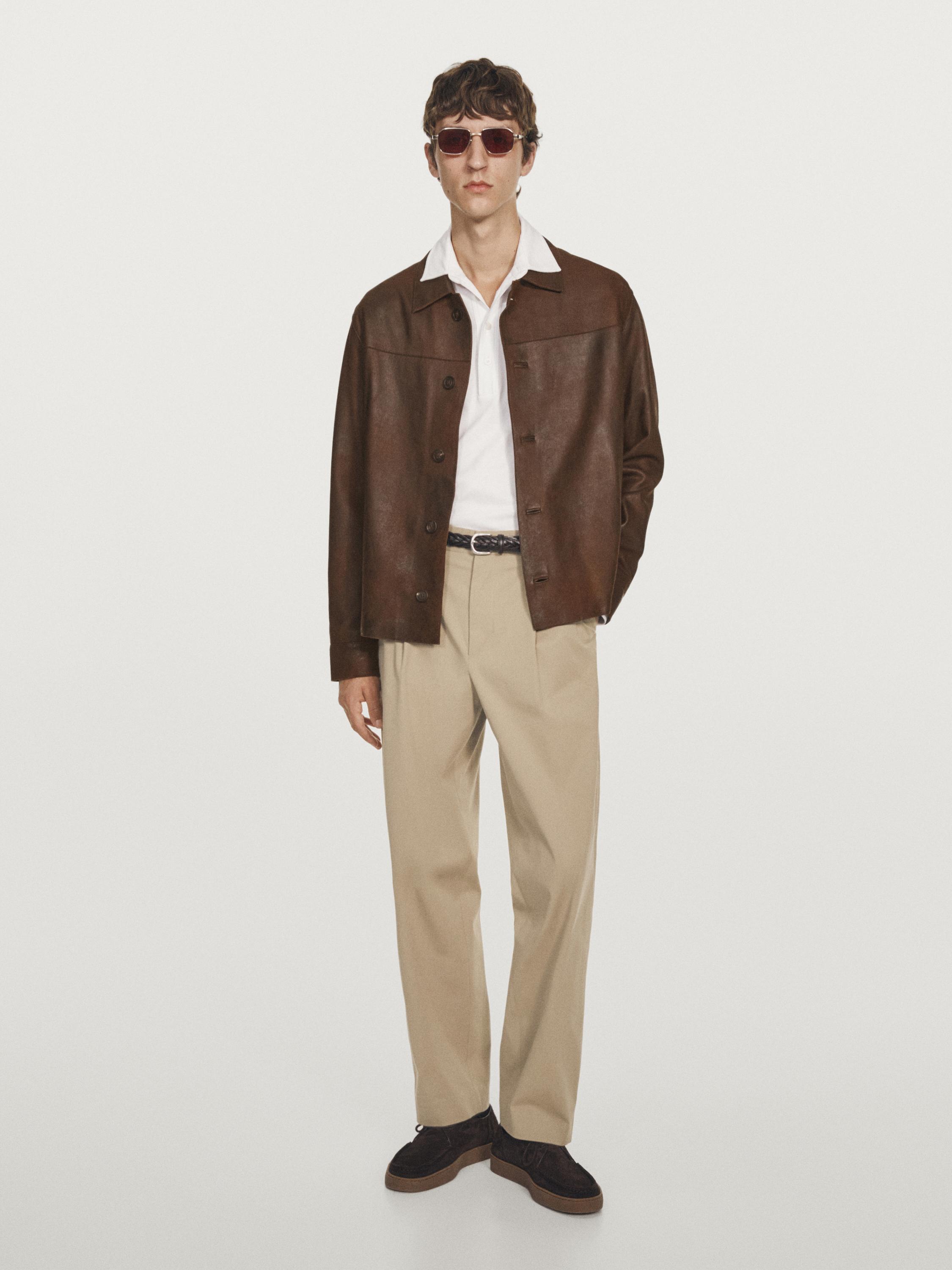 Veste en cuir ovin finition daim