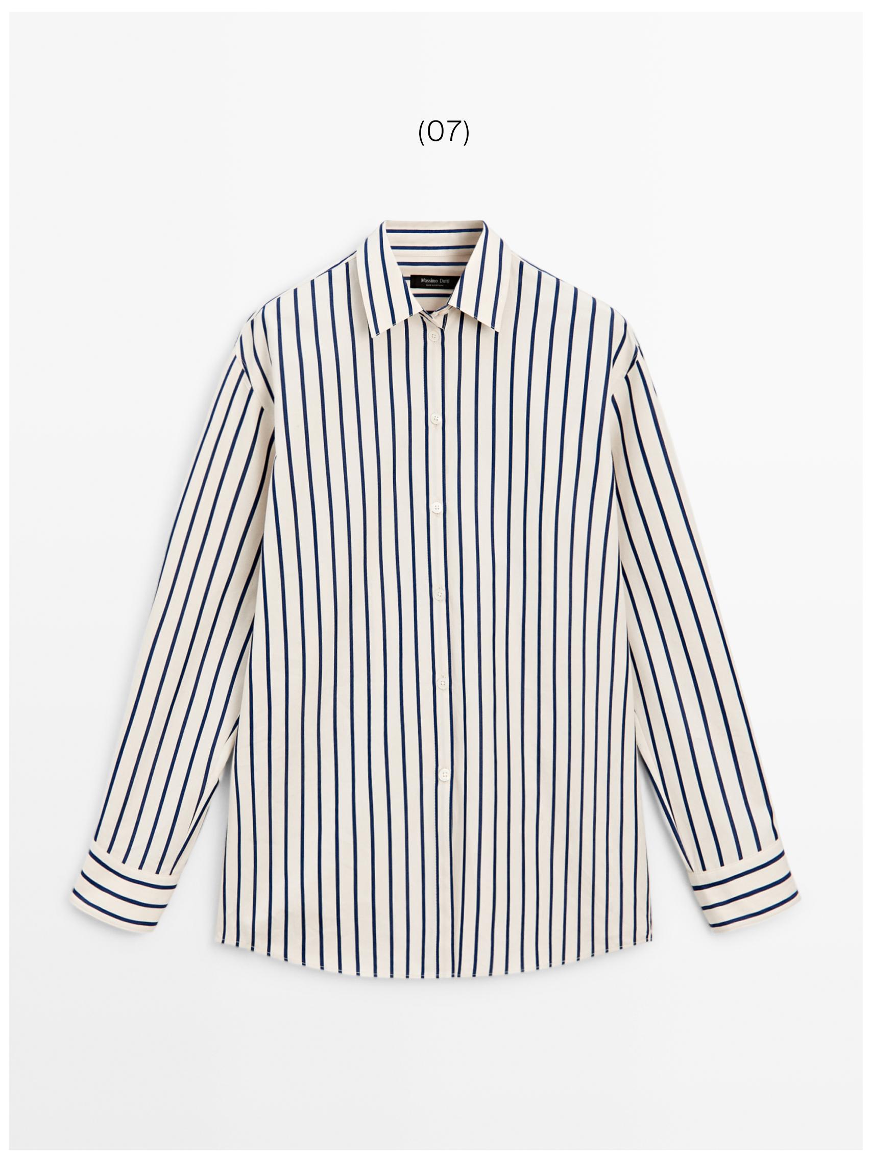 100% cotton striped shirt — Vanilla