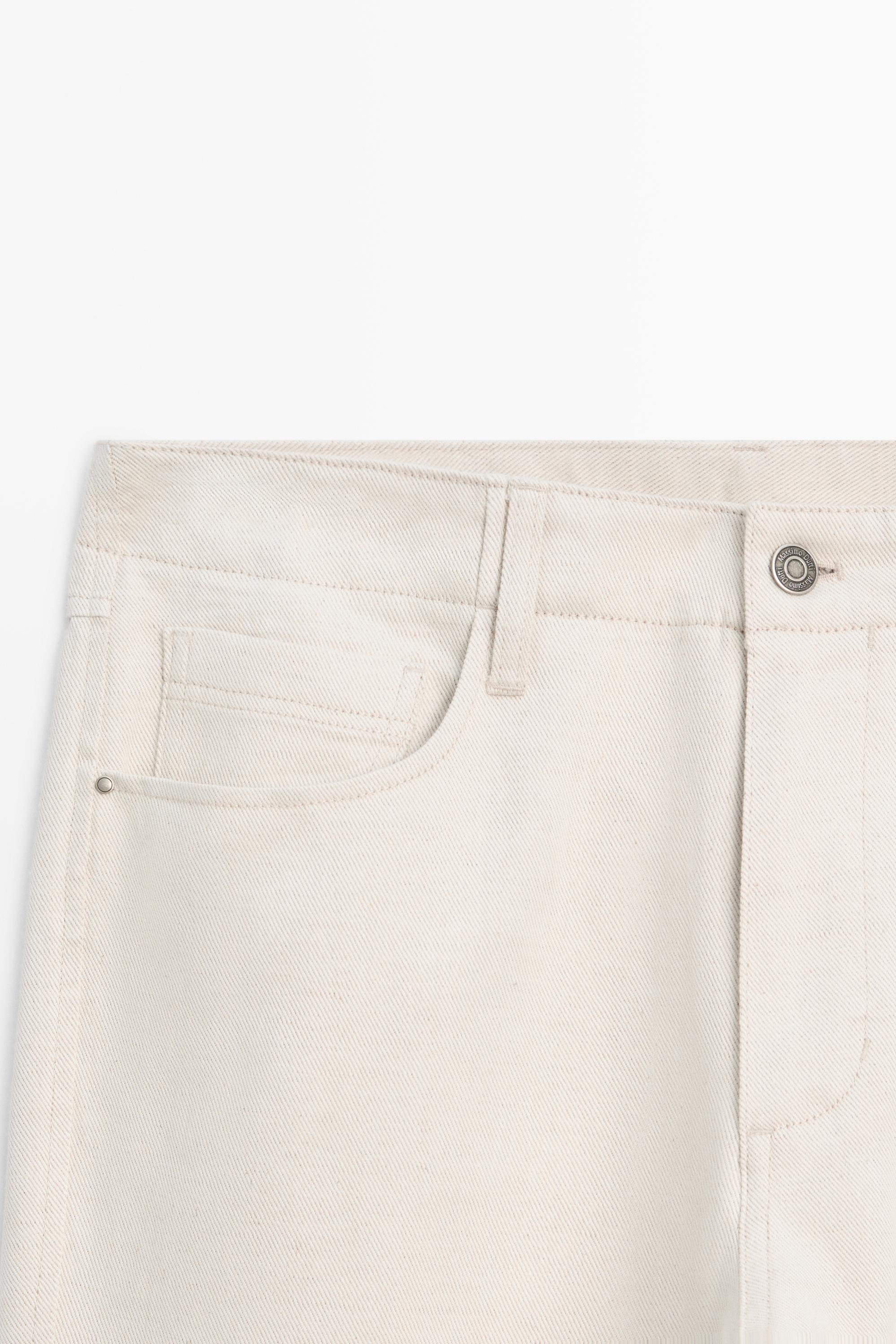Cotton and linen tapered fit jeans — CREAM