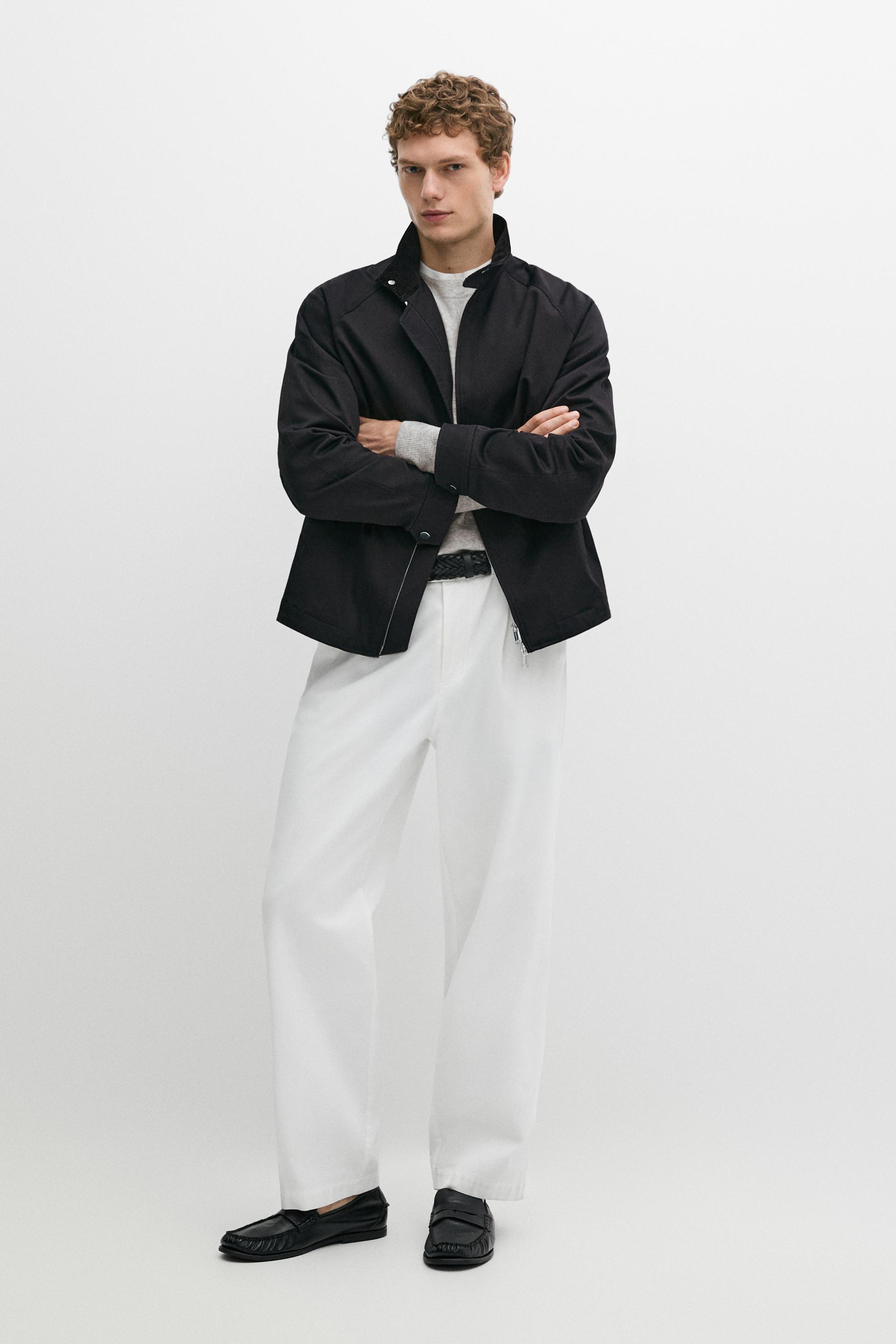 Blouson bomber à col contrastant