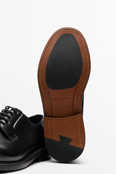 Leather dress blucher shoe — BLACK 6