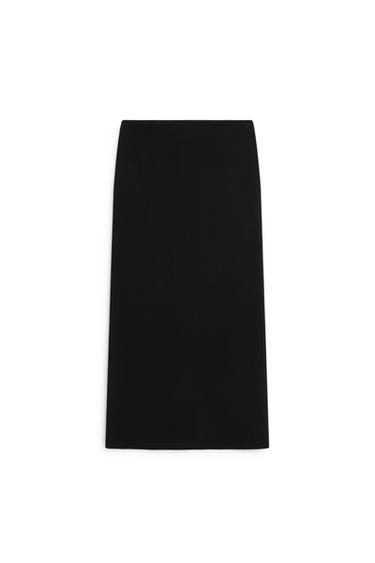 Stretch wool blend long skirt - LIMITED EDITION — BLACK 5
