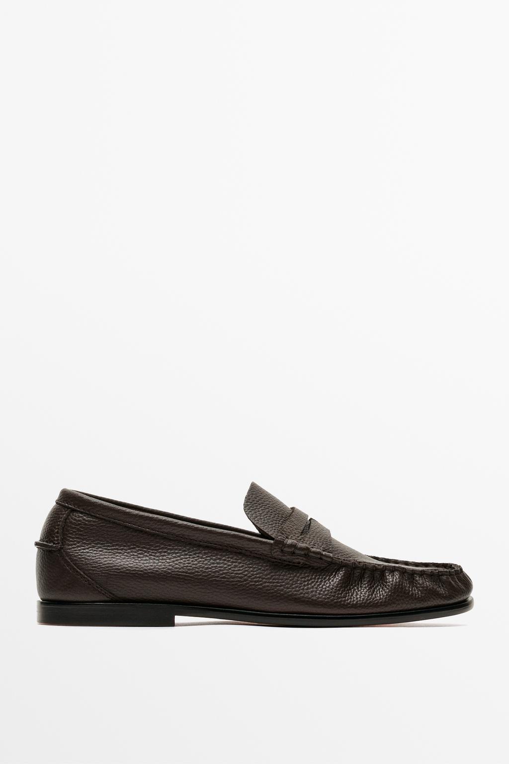 Massimo Dutti Yumşaq dəri büzməli loafer