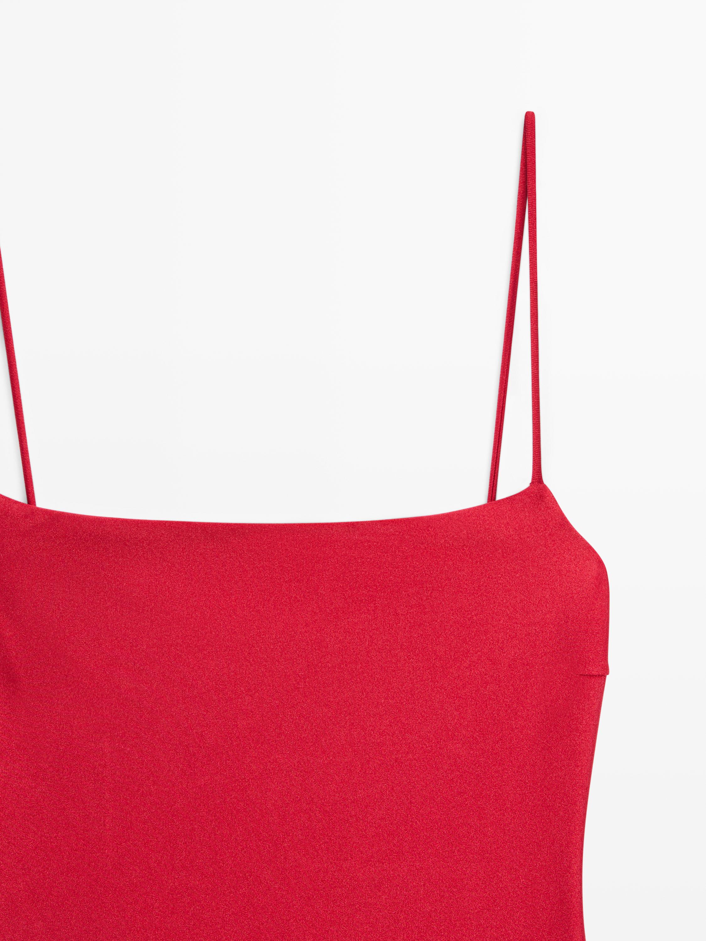 Swimsuit with thin straps — RED
