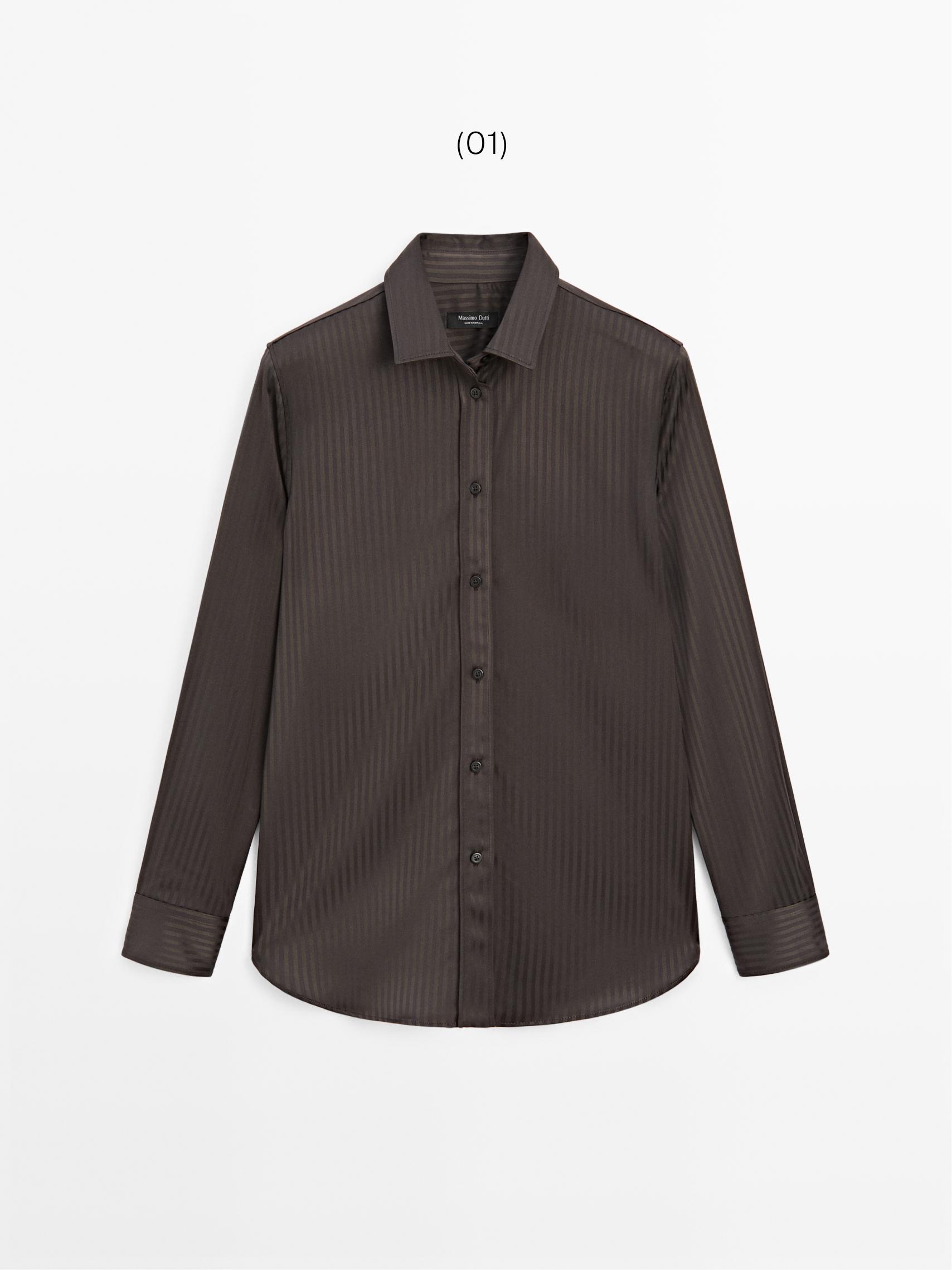 Striped flowing shirt — BROWN