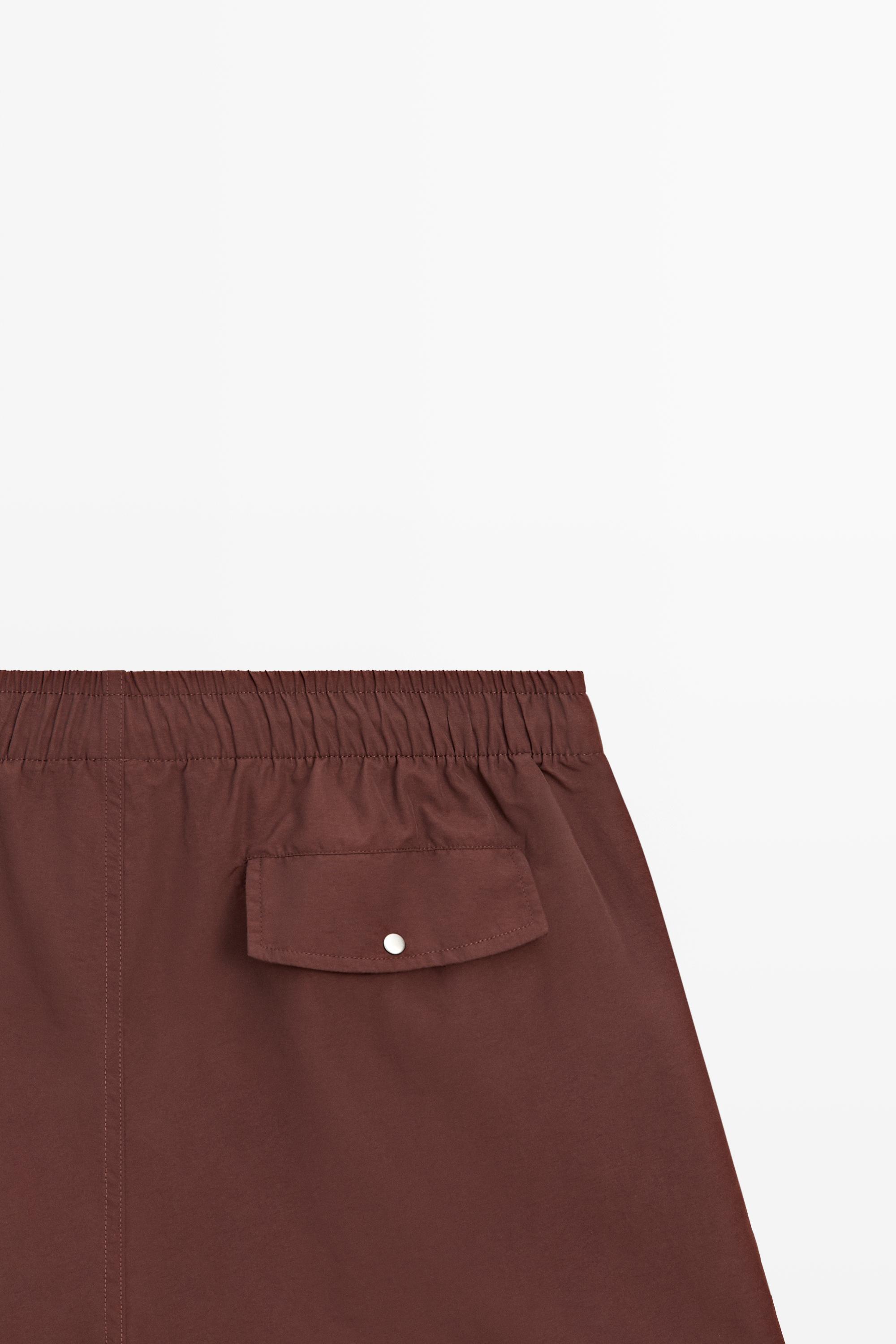 Plain swim trunks — BURGUNDY