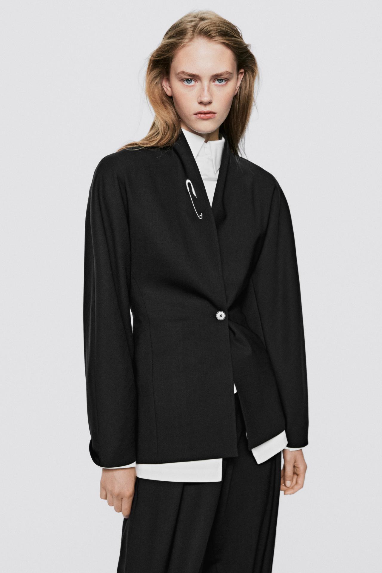 100% wool stand collar blazer - LIMITED EDITION — BLACK