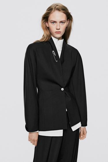100% wool stand collar blazer - LIMITED EDITION — BLACK 2