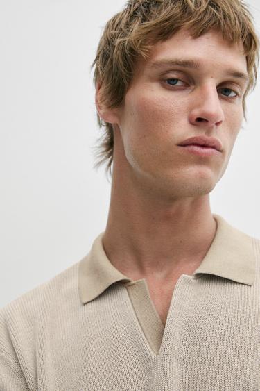 100% Cotton knit polo sweater — CREAM 8