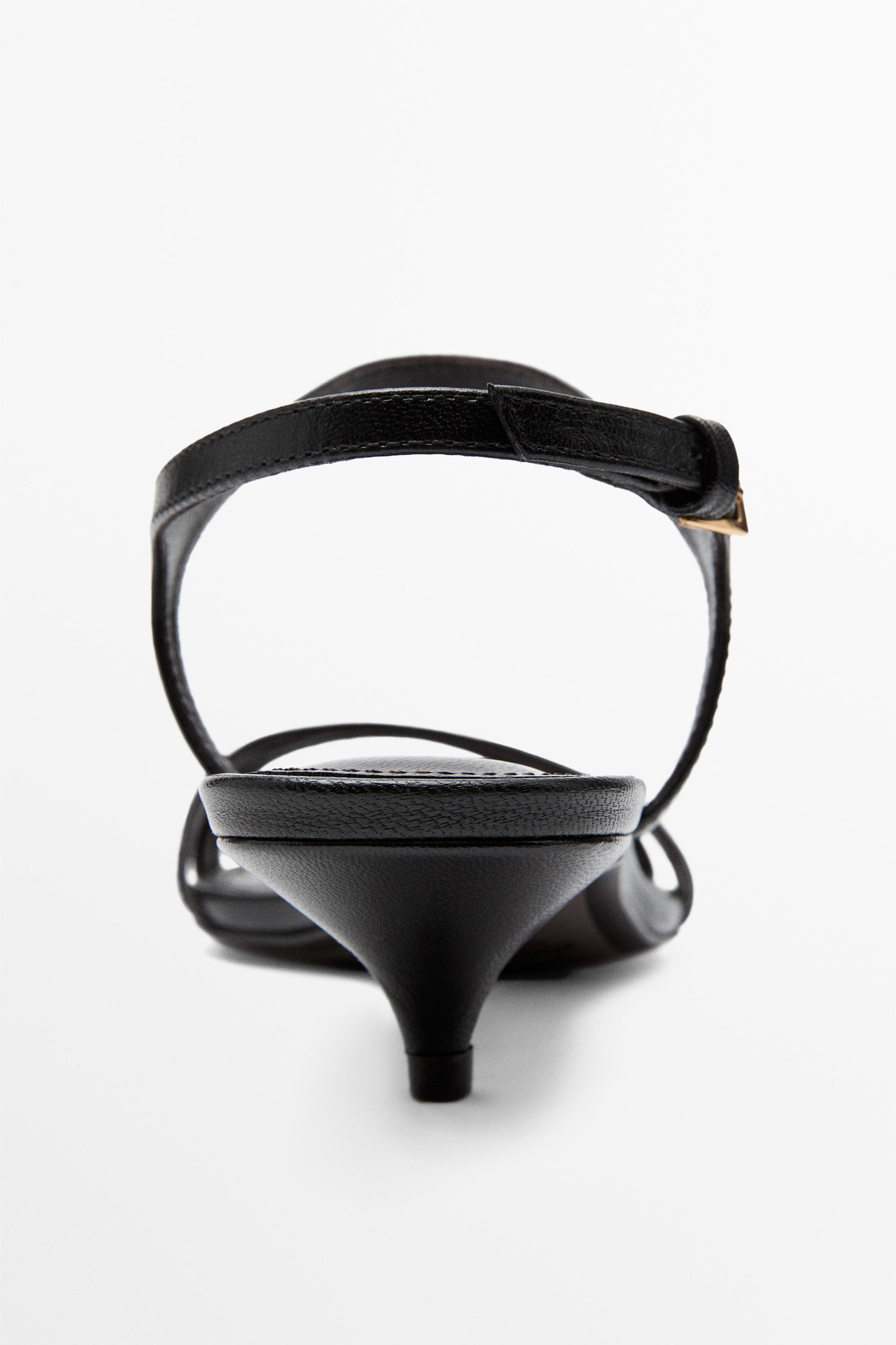 Low-heel leather sandal - MADE IN SPAIN — BLACK
