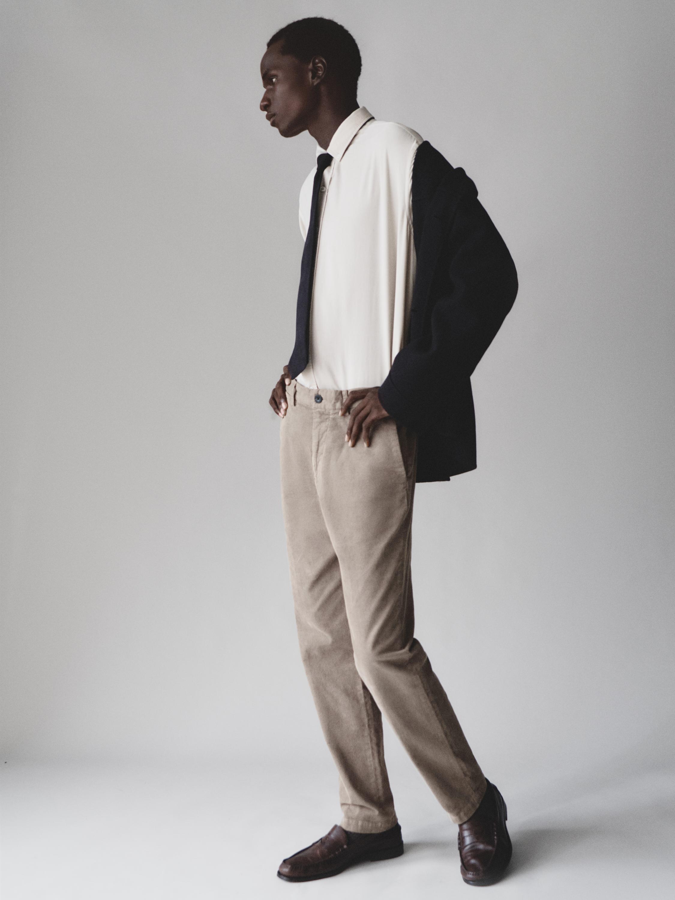 Regular fit needlecord shirt