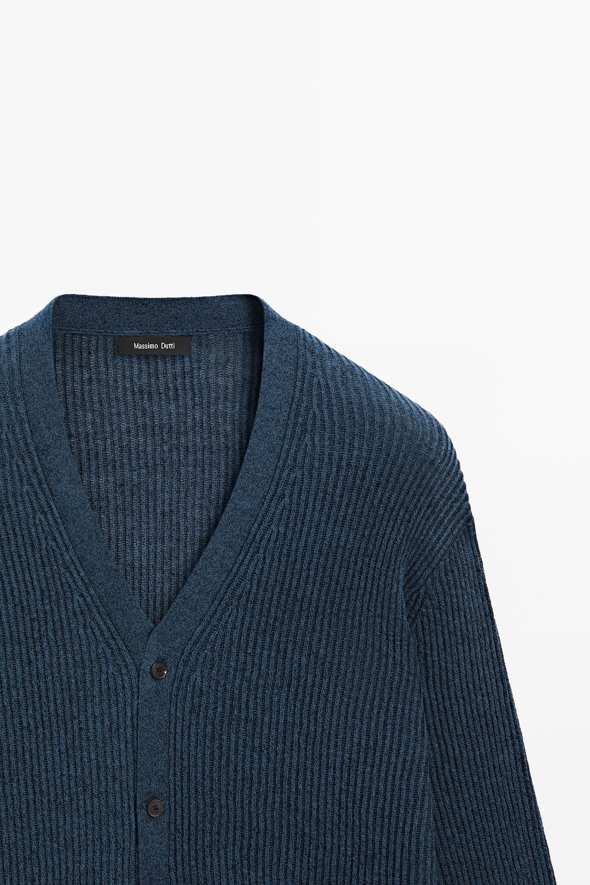 Knit V-neck cardigan - LIMITED EDITION — NAVY BLUE