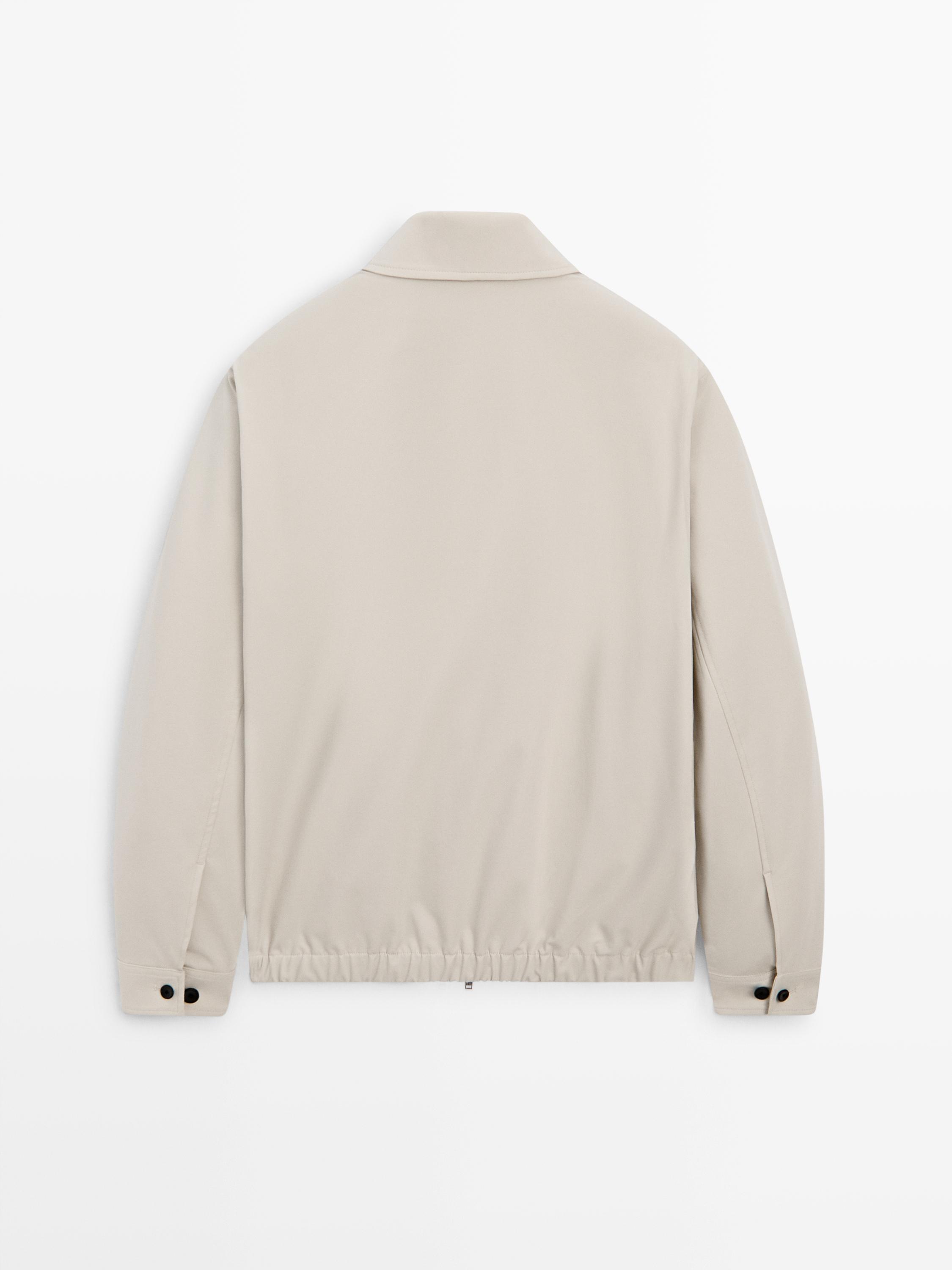 Cropped overshirt with pocket details — Light Beige