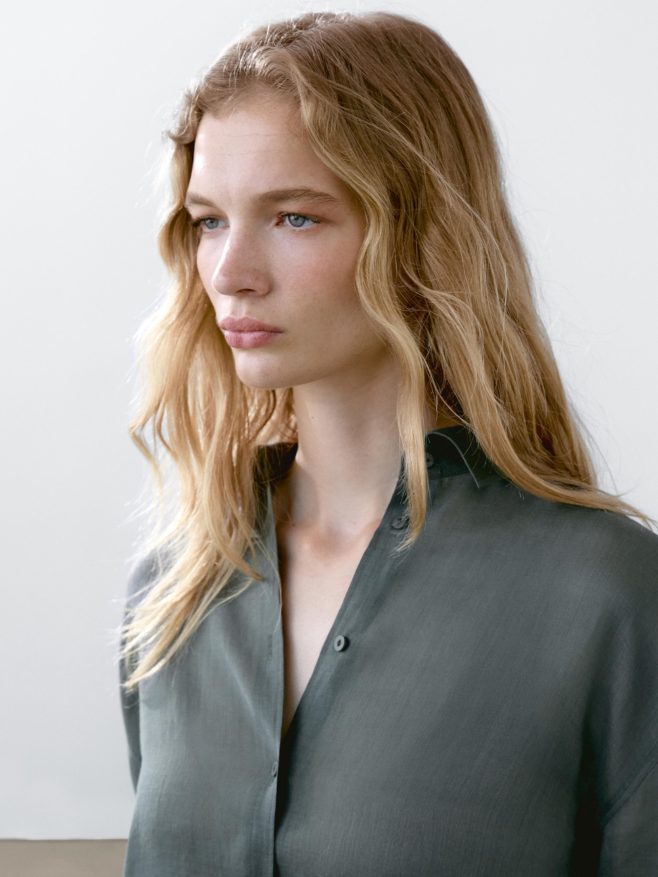 Flowing ramie blend shirt
