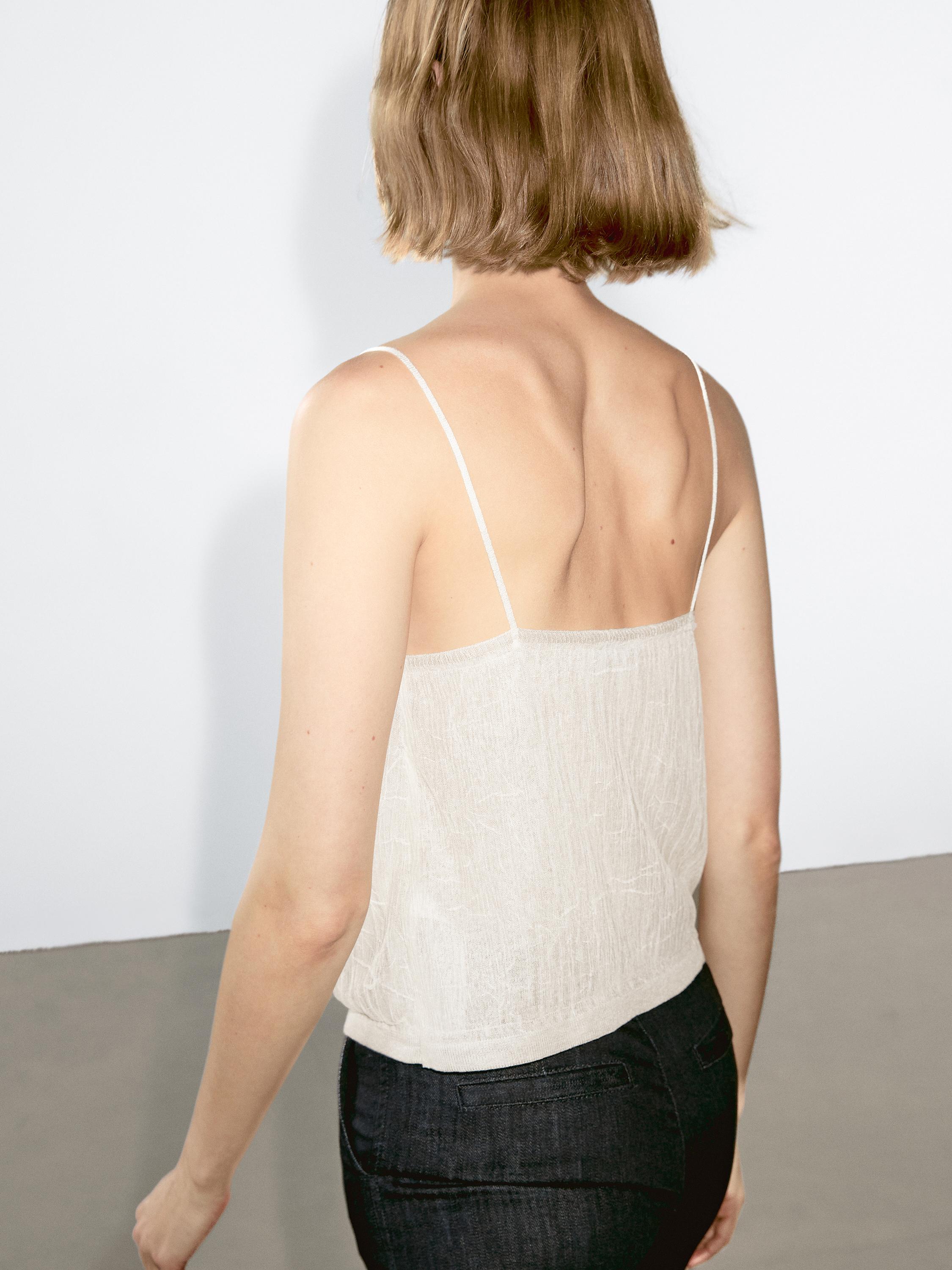 Flowing strappy top with embroidery