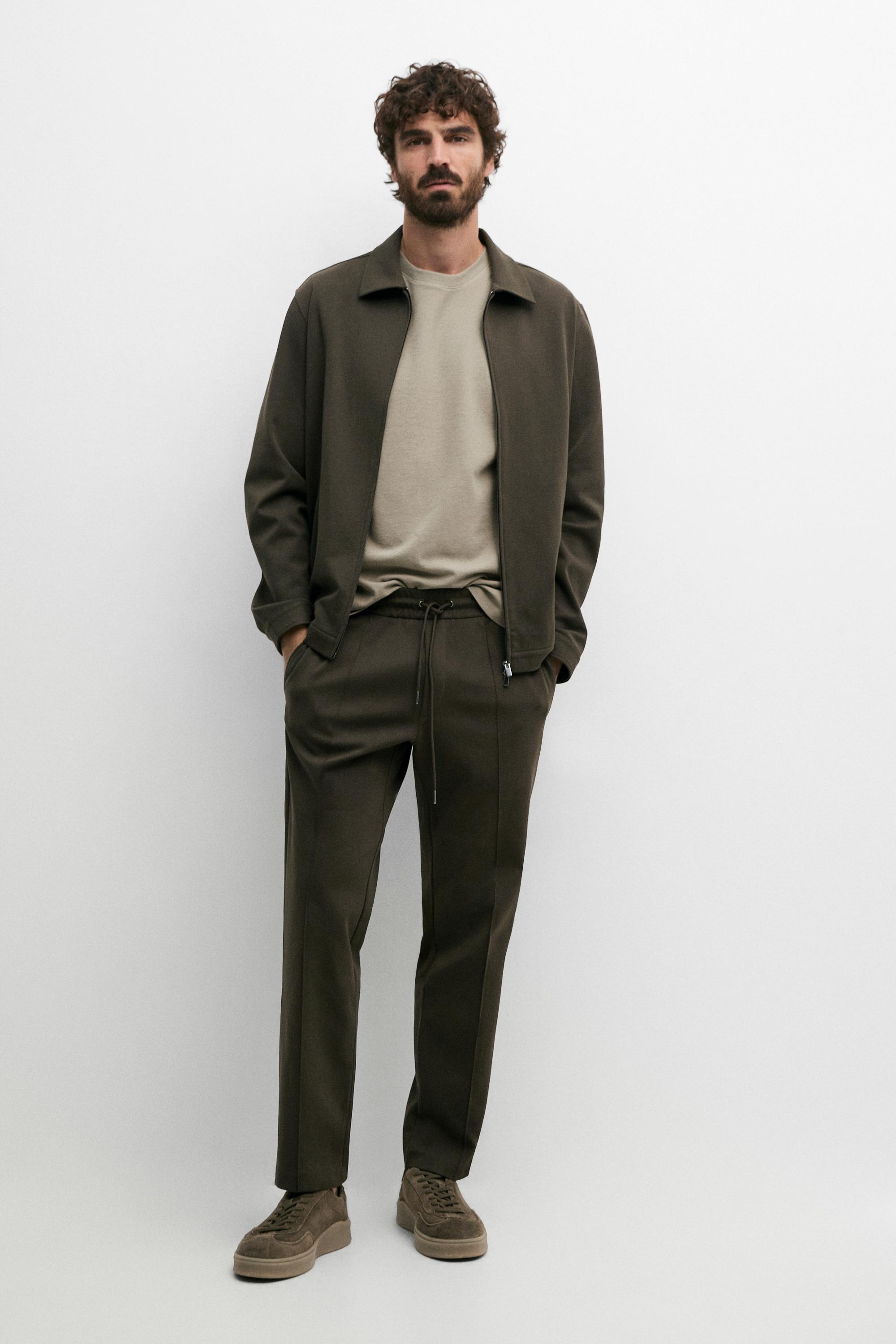 Cotton blend short jacket — DARK KHAKI