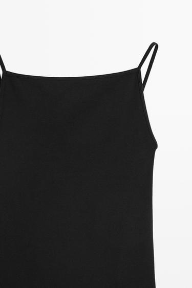 Cotton blend camisole top — BLACK 4
