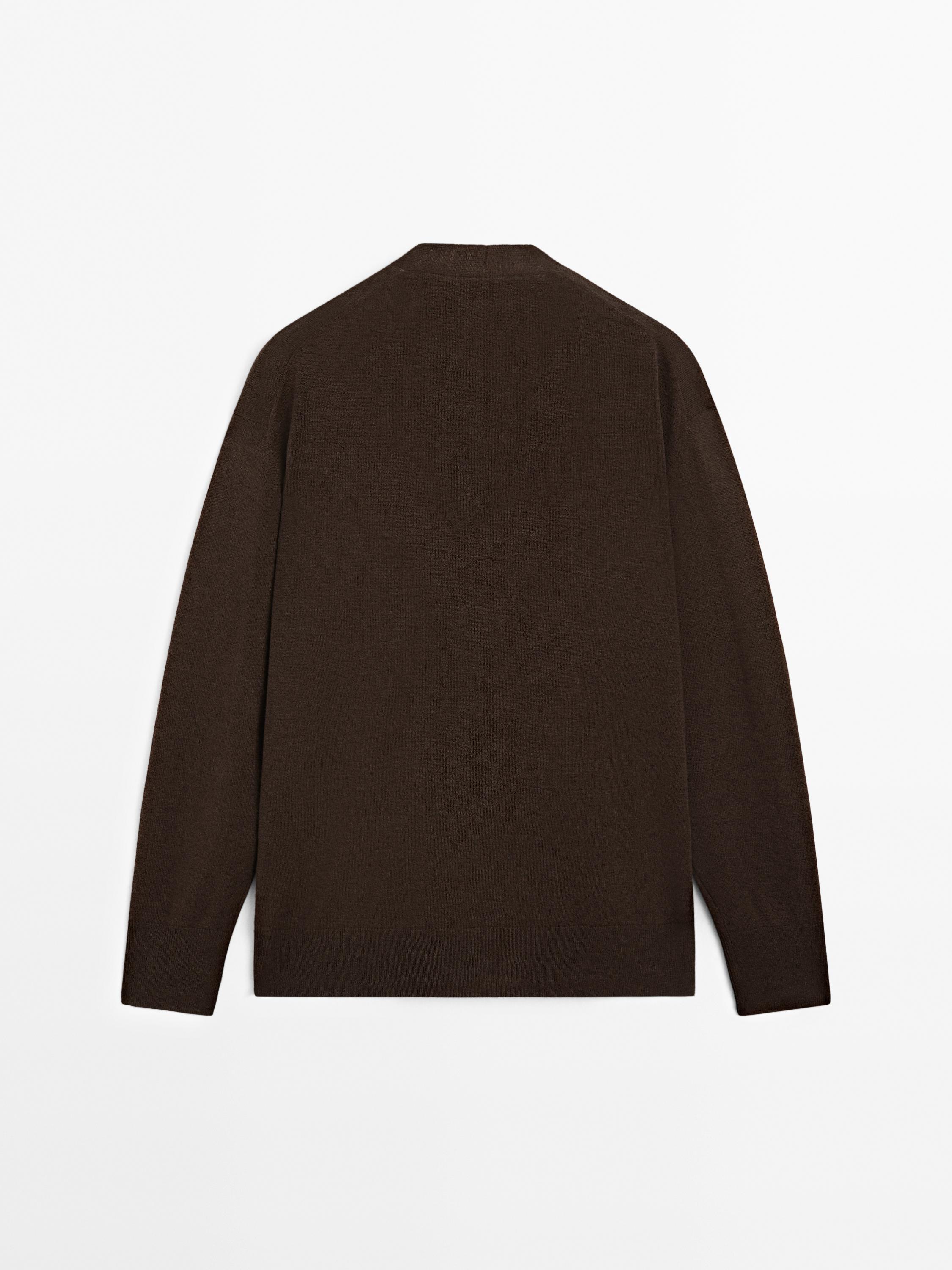 Langer Strickcardigan aus Leinenmischgewebe