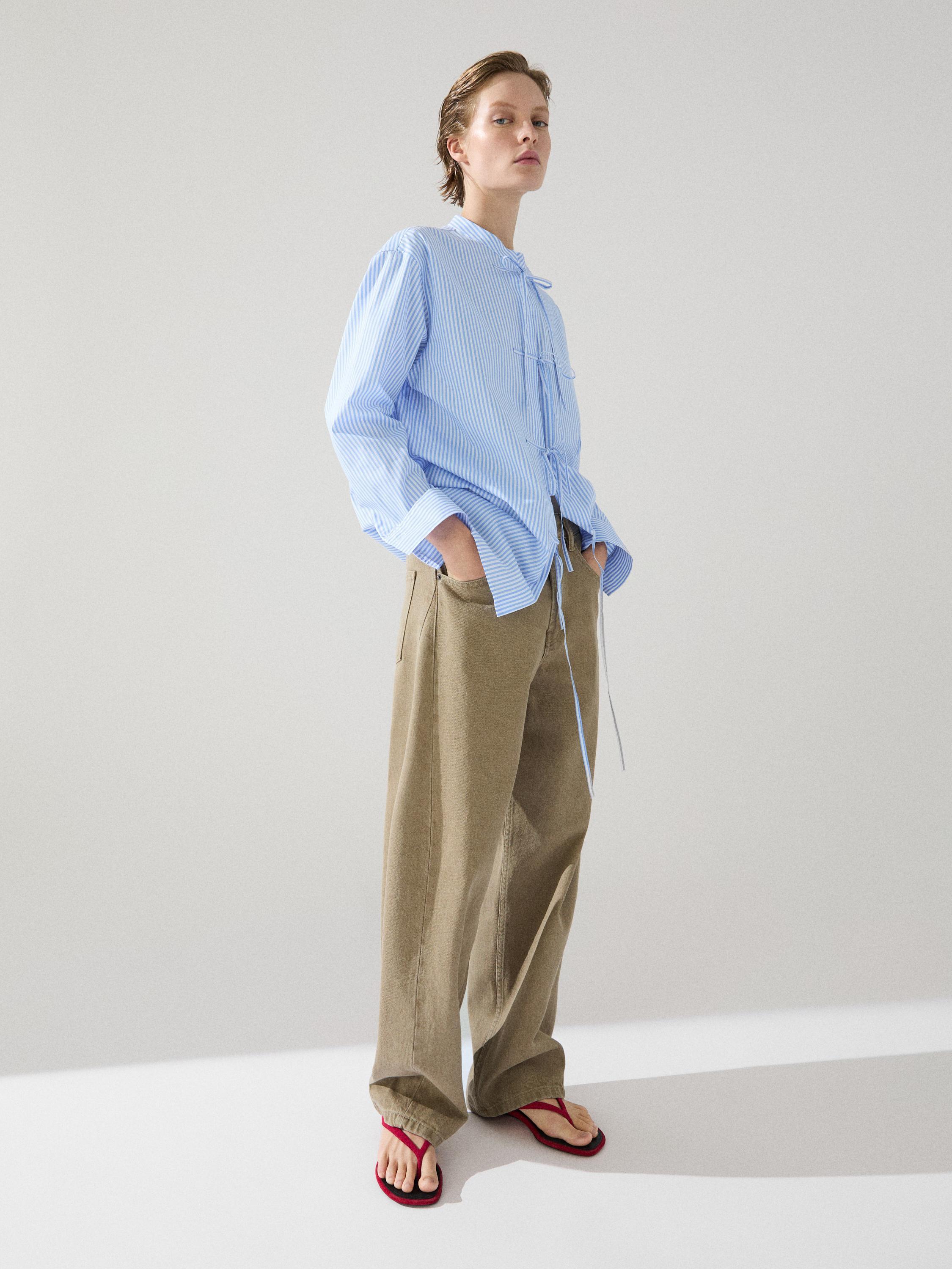 100% cotton striped shirt — SKY BLUE