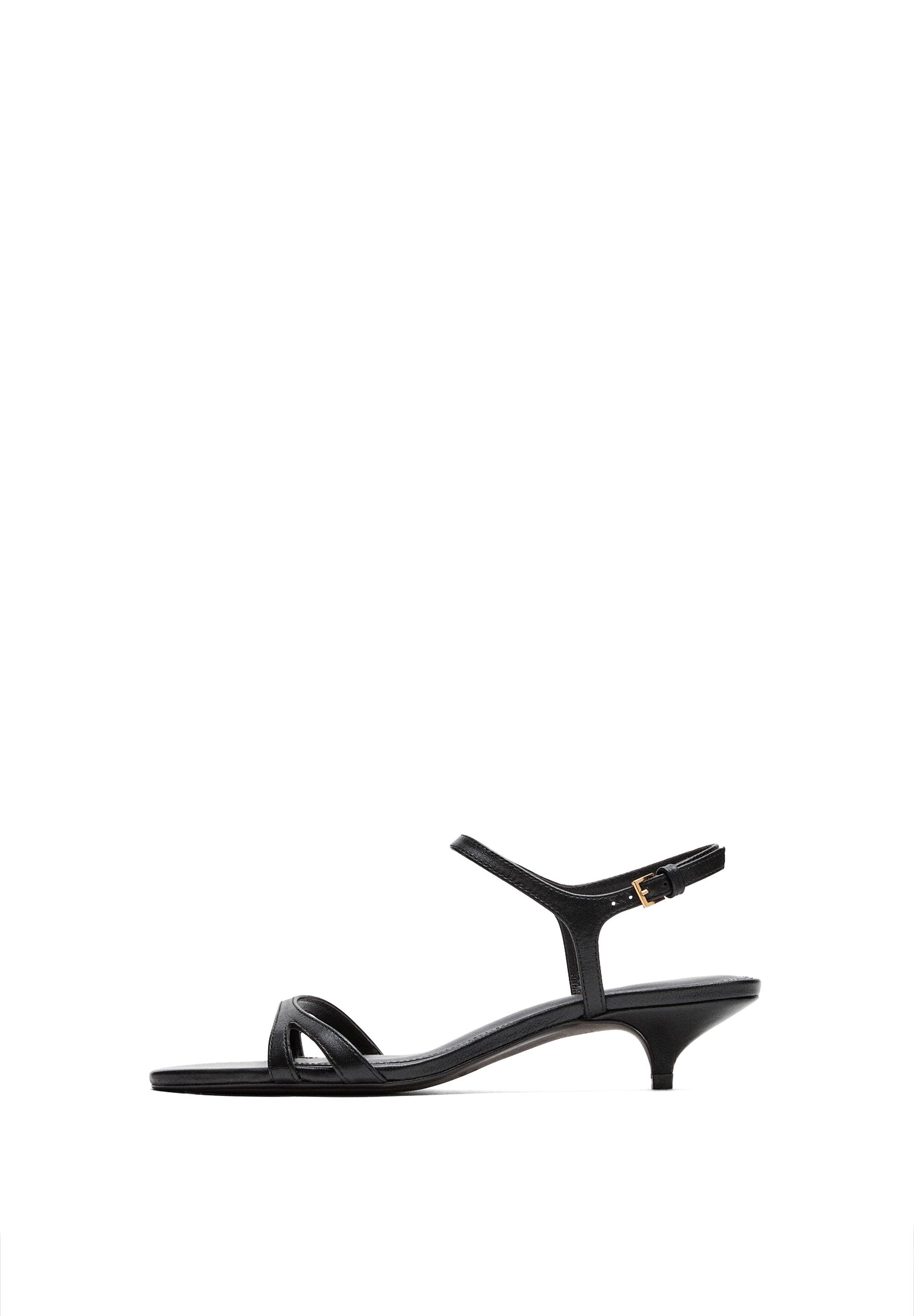 Low-heel leather sandal - MADE IN SPAIN — BLACK (alternate view)