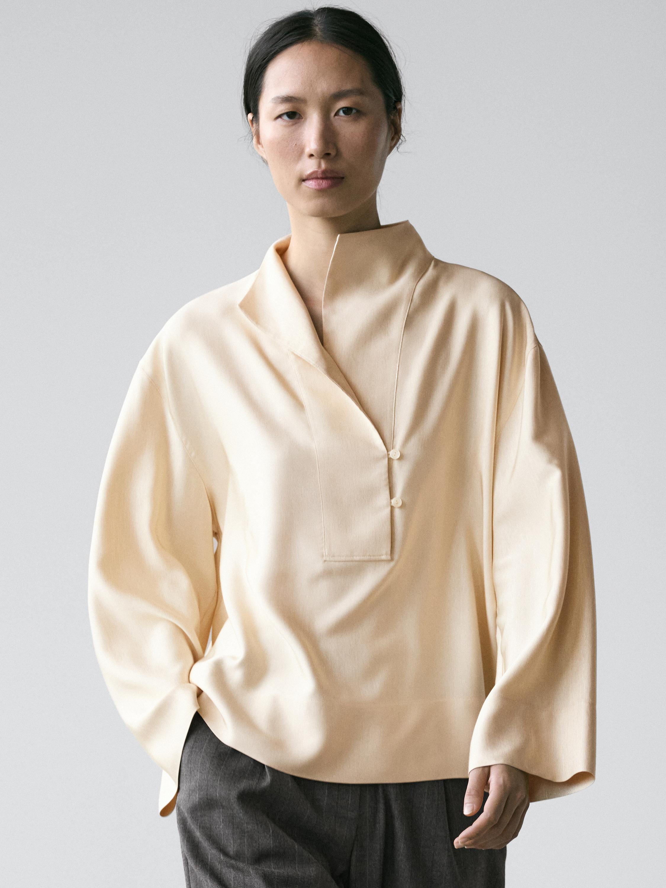Flowing blouse with bib detail