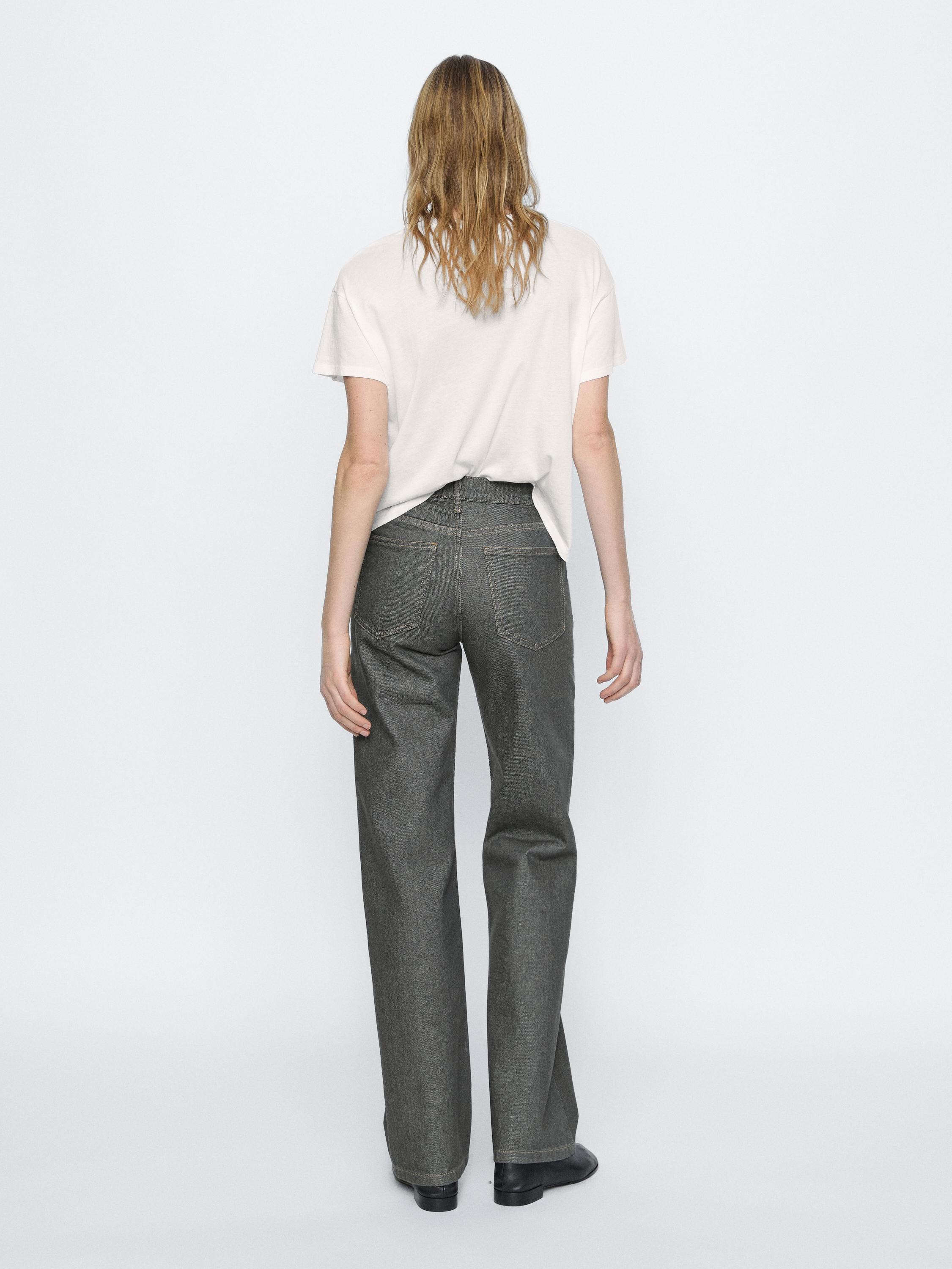 Mid-rise wide-leg cotton jeans