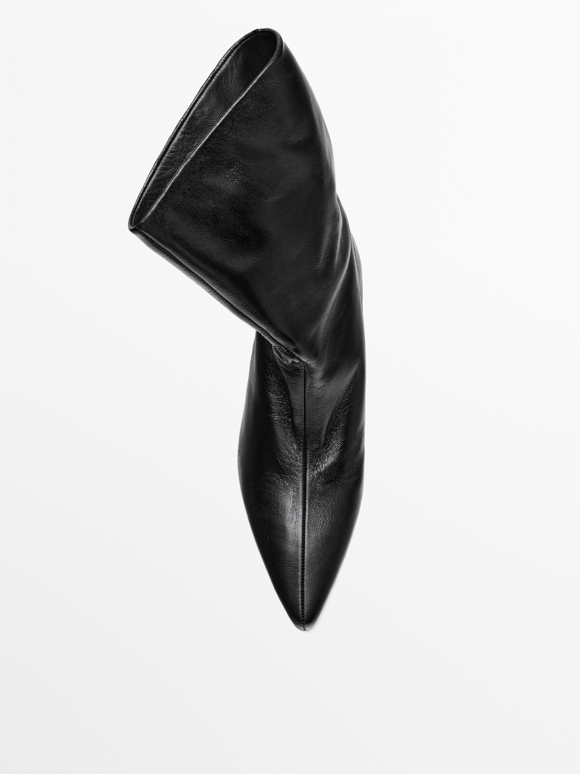 Leather high heel ankle boots · Black · Shoes Massimo Dutti