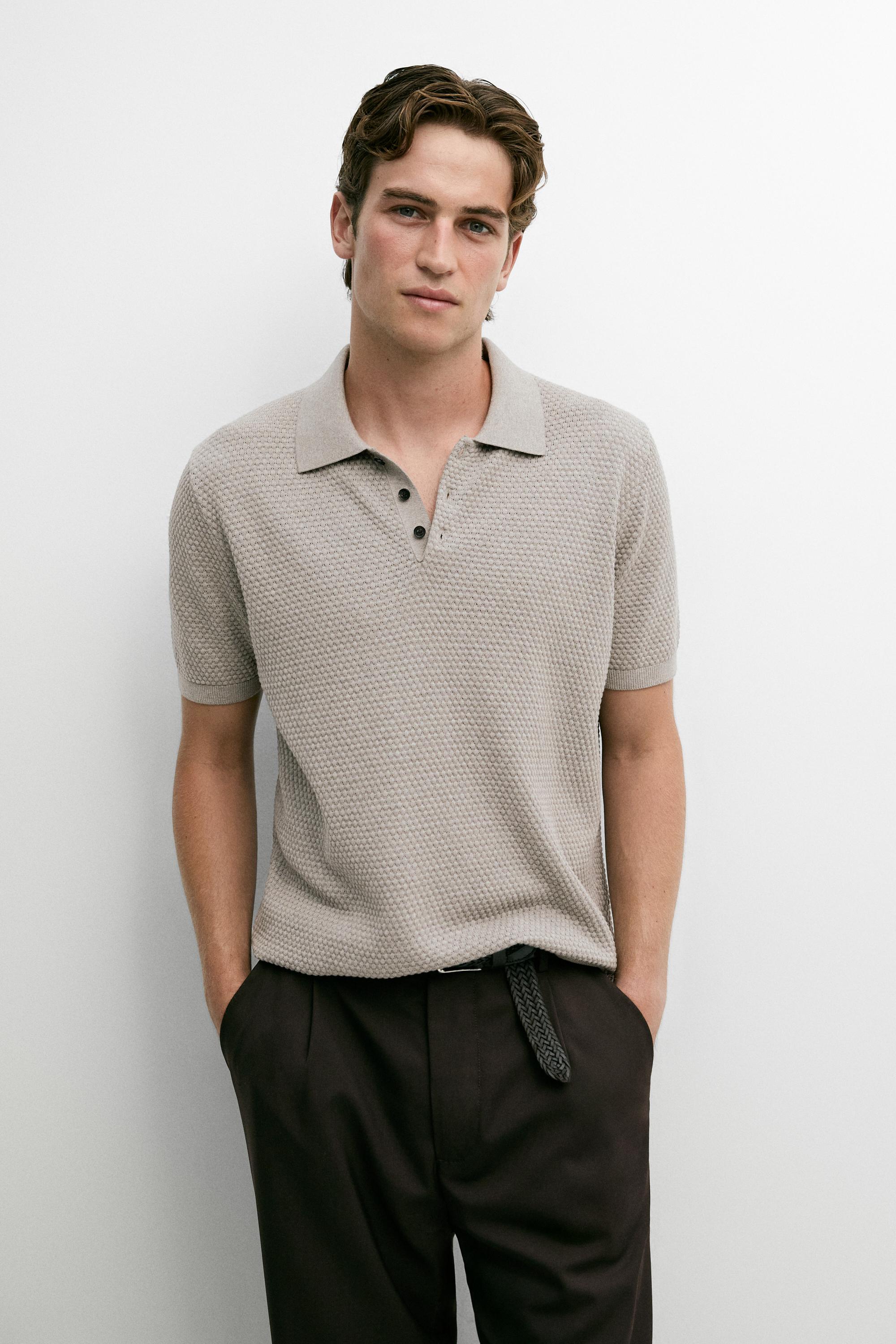 Polo en maille 100 % coton à manches courtes