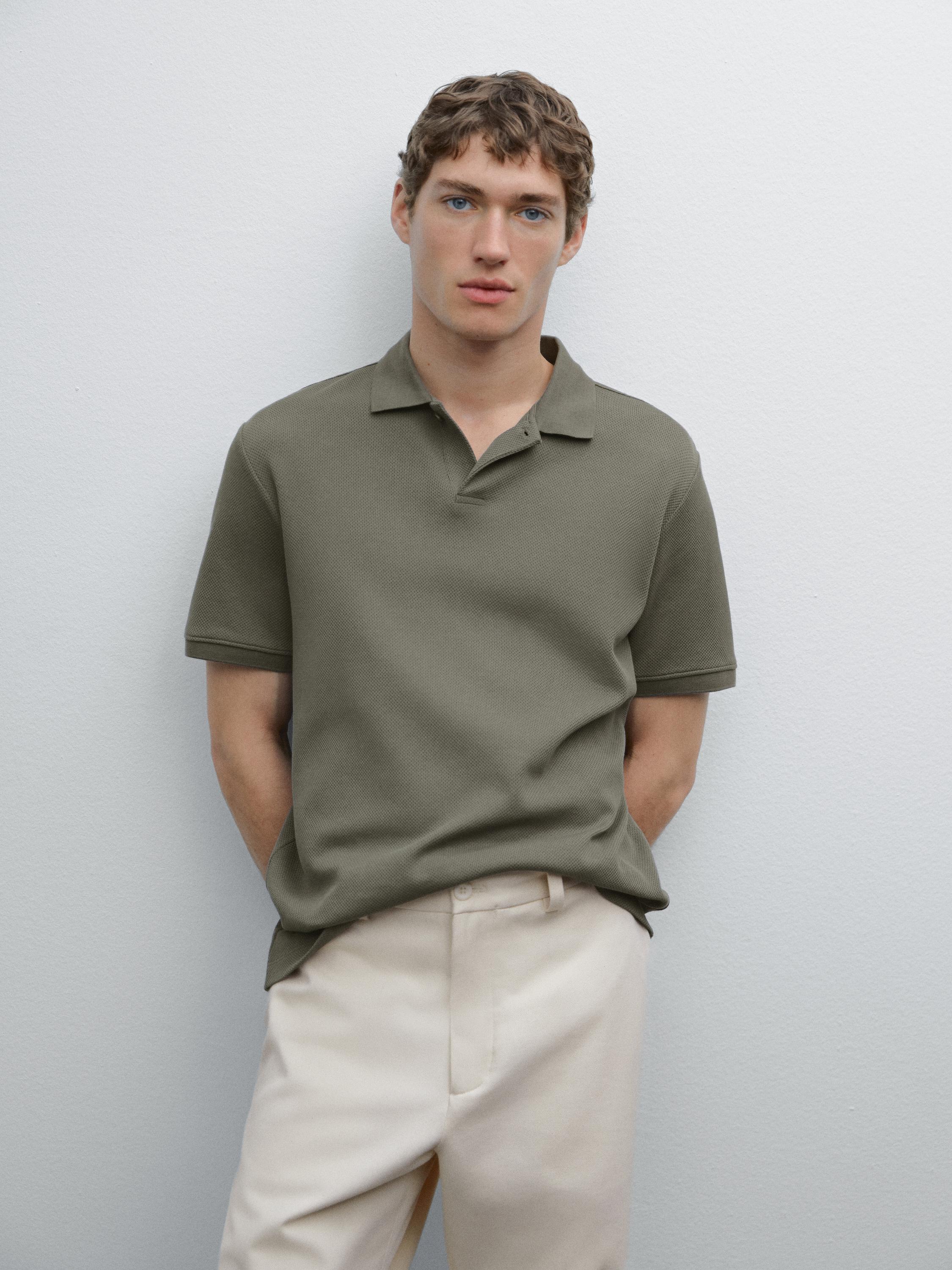 細紋理短袖 POLO 衫