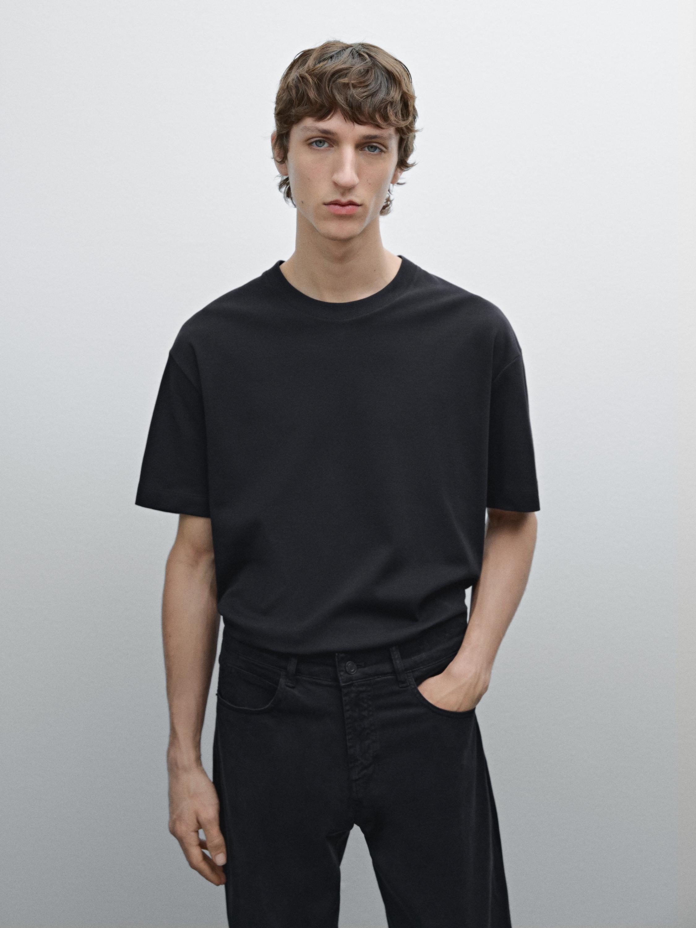 100% cotton short sleeve T-shirt — NAVY BLUE