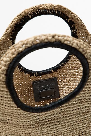 100% Raffia Mini Crescent Bag — BEIGE 5