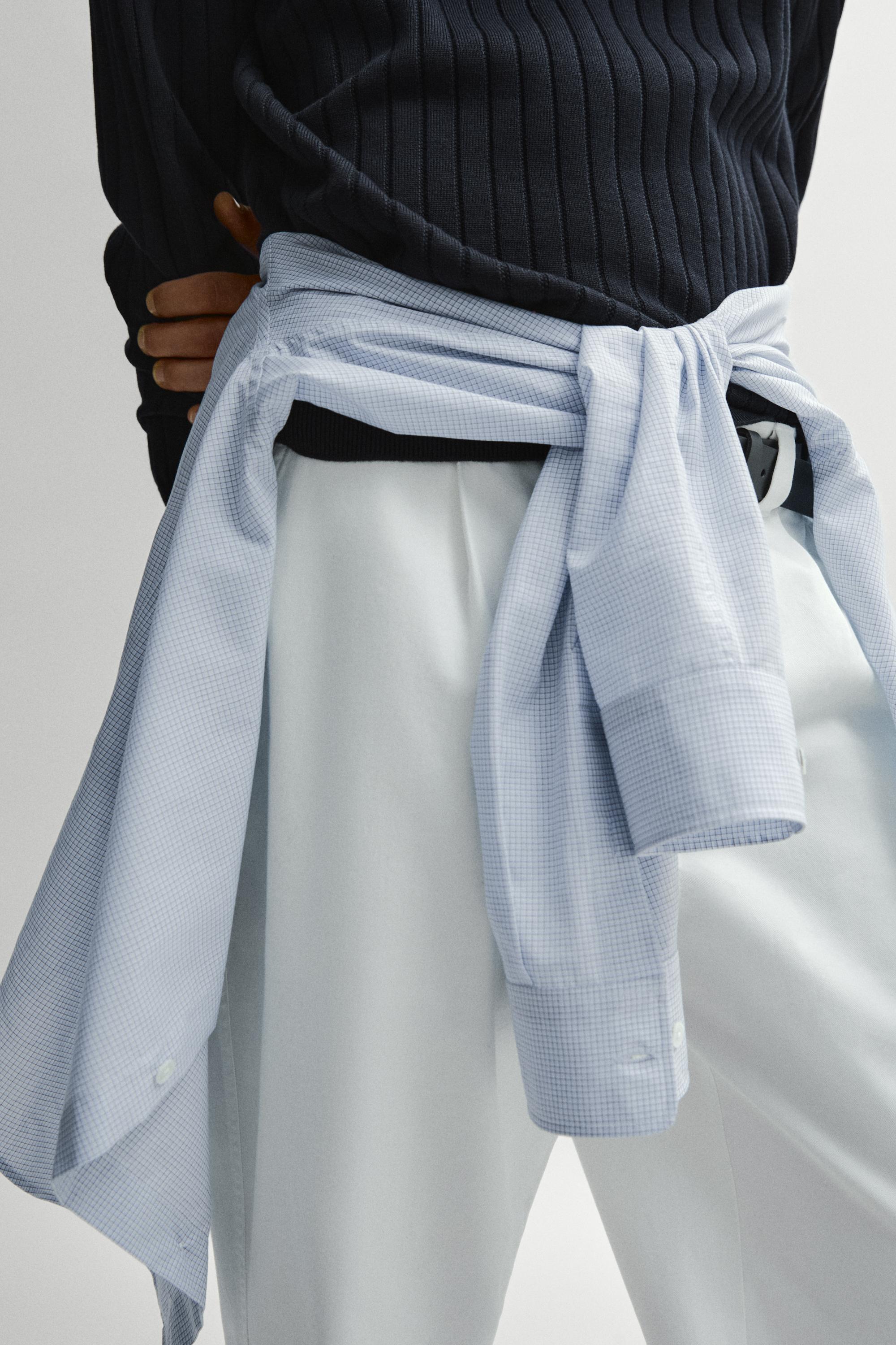 Cotton blend darted trousers — WHITE