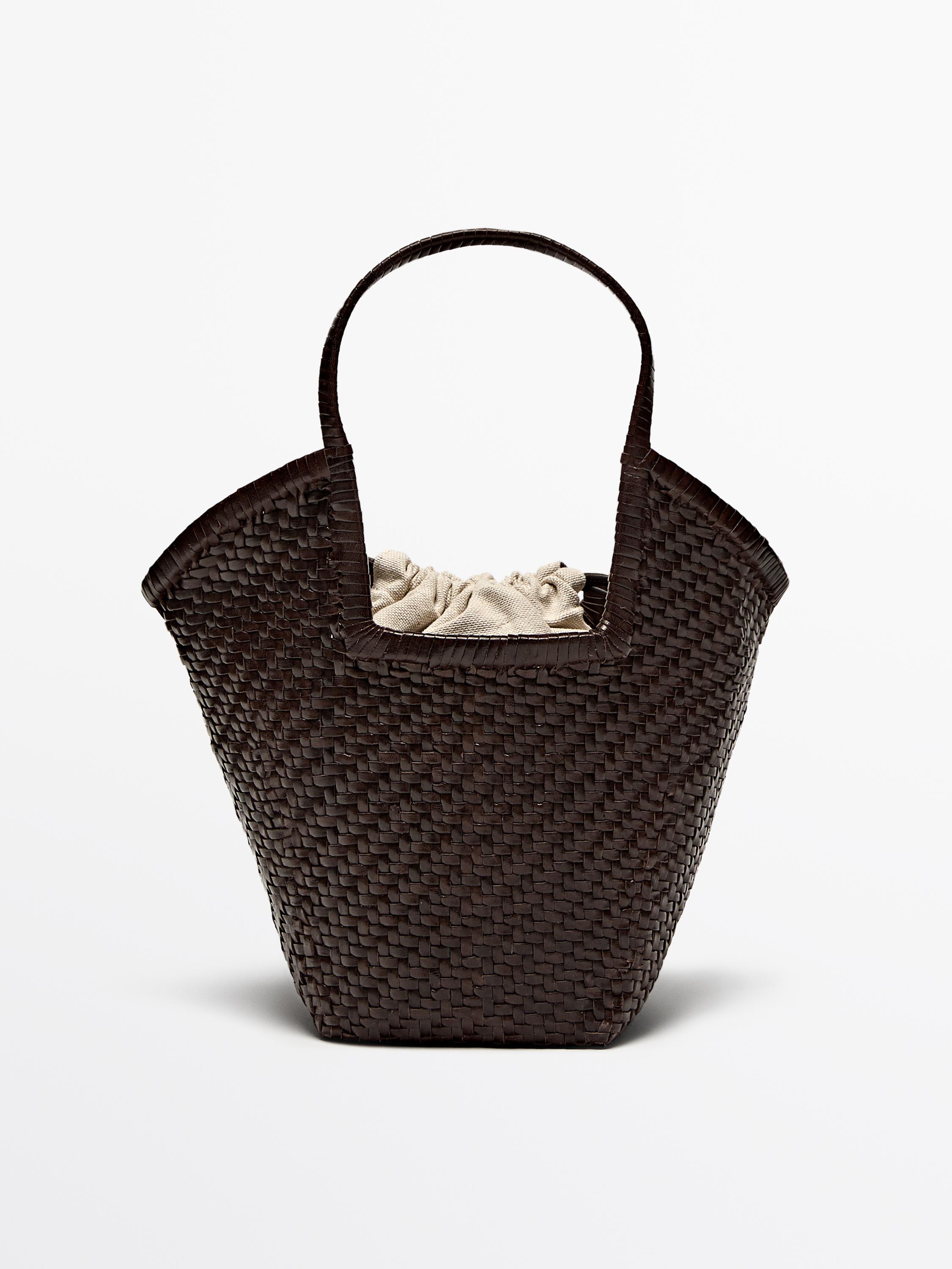 Tote bag en cuir tressé