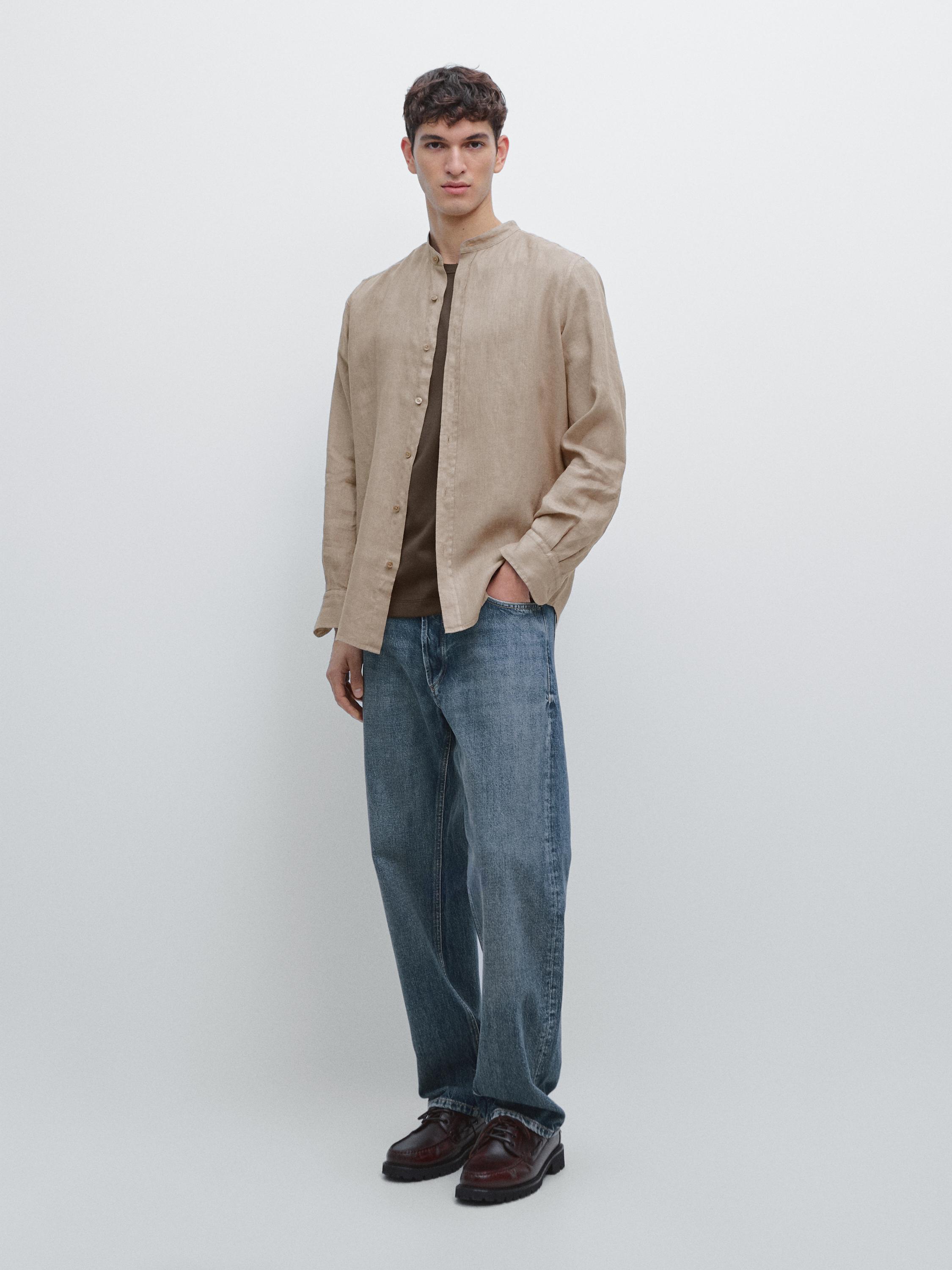 Slim fit stand collar shirt — CAREY