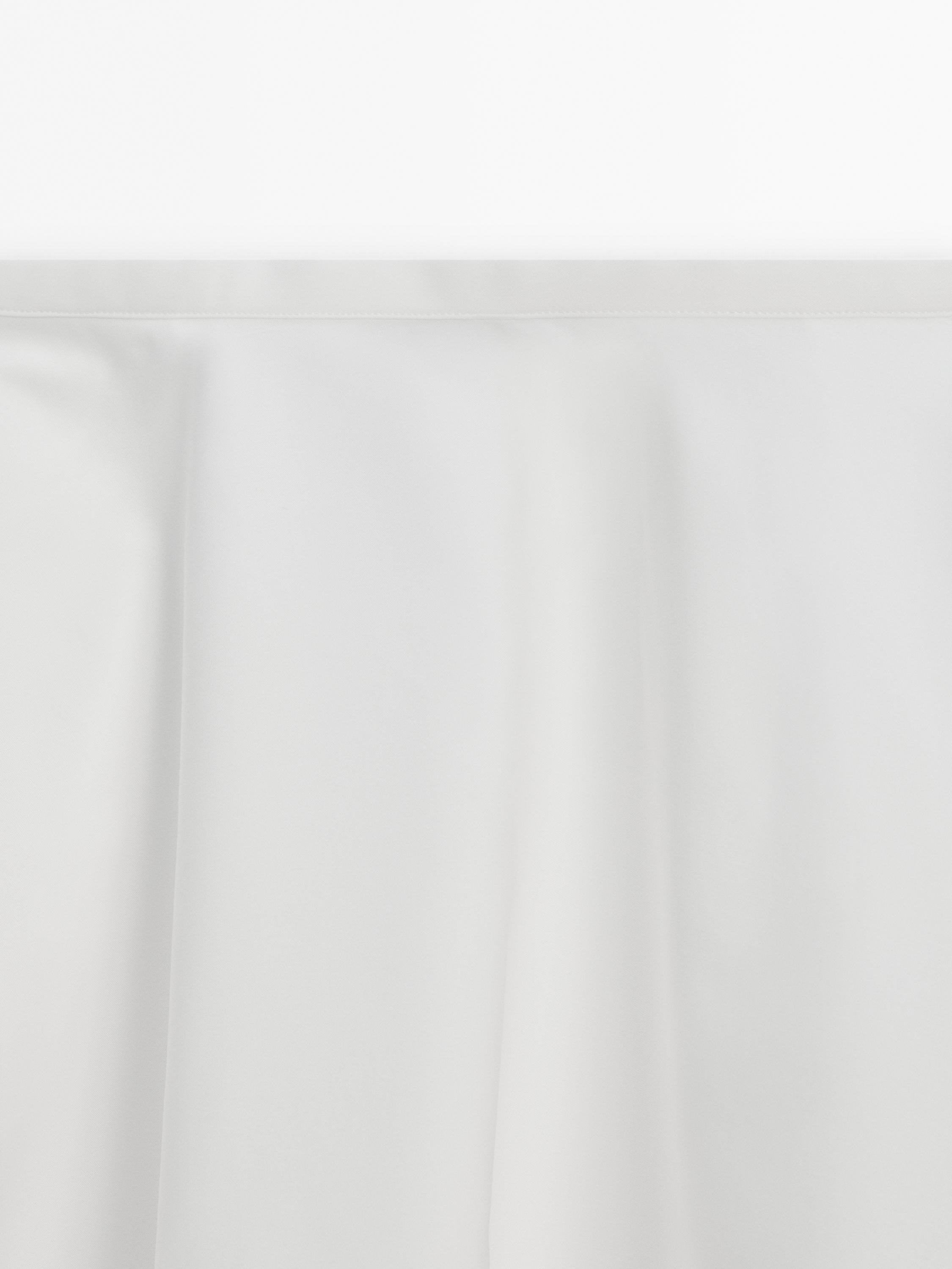Cotton blend poplin midi skirt