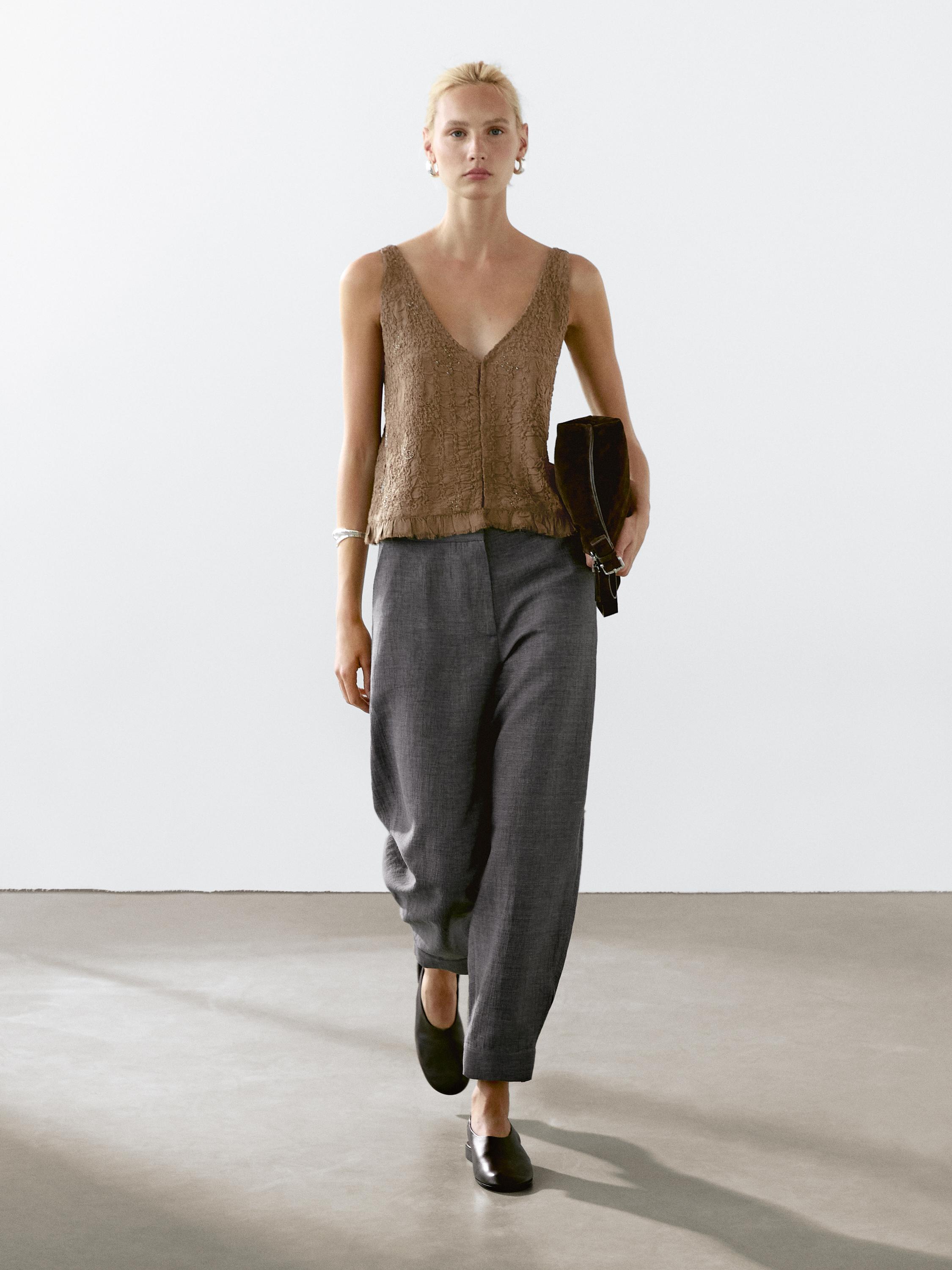 Textured strappy top