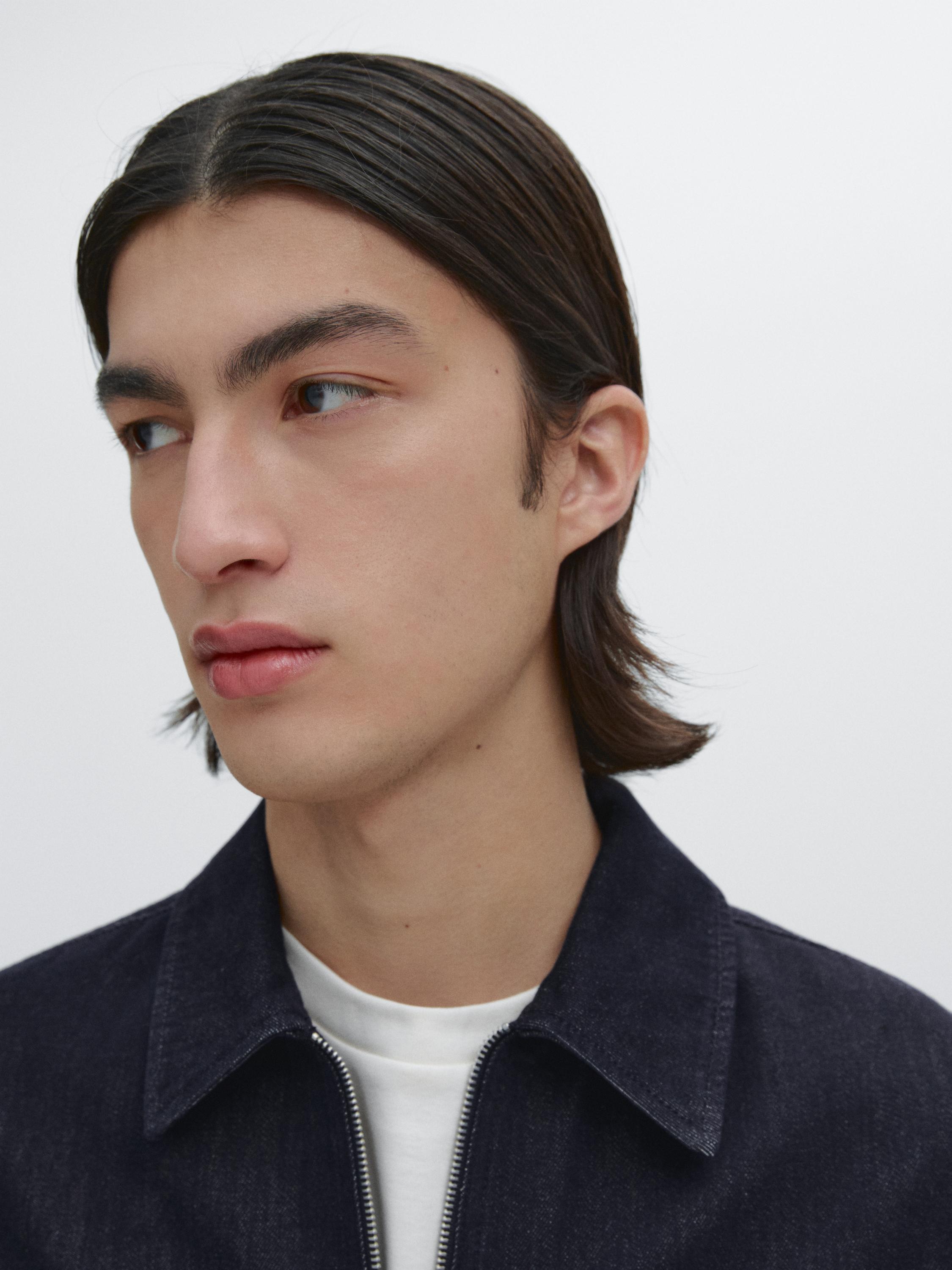100% cotton denim jacket with zip
