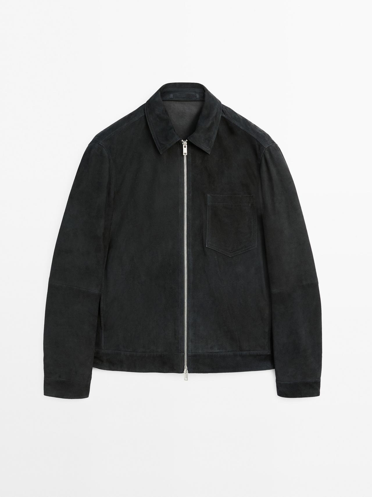 Massimo Dutti - Herre - Jakke I Ruskind - Kongeblå - L