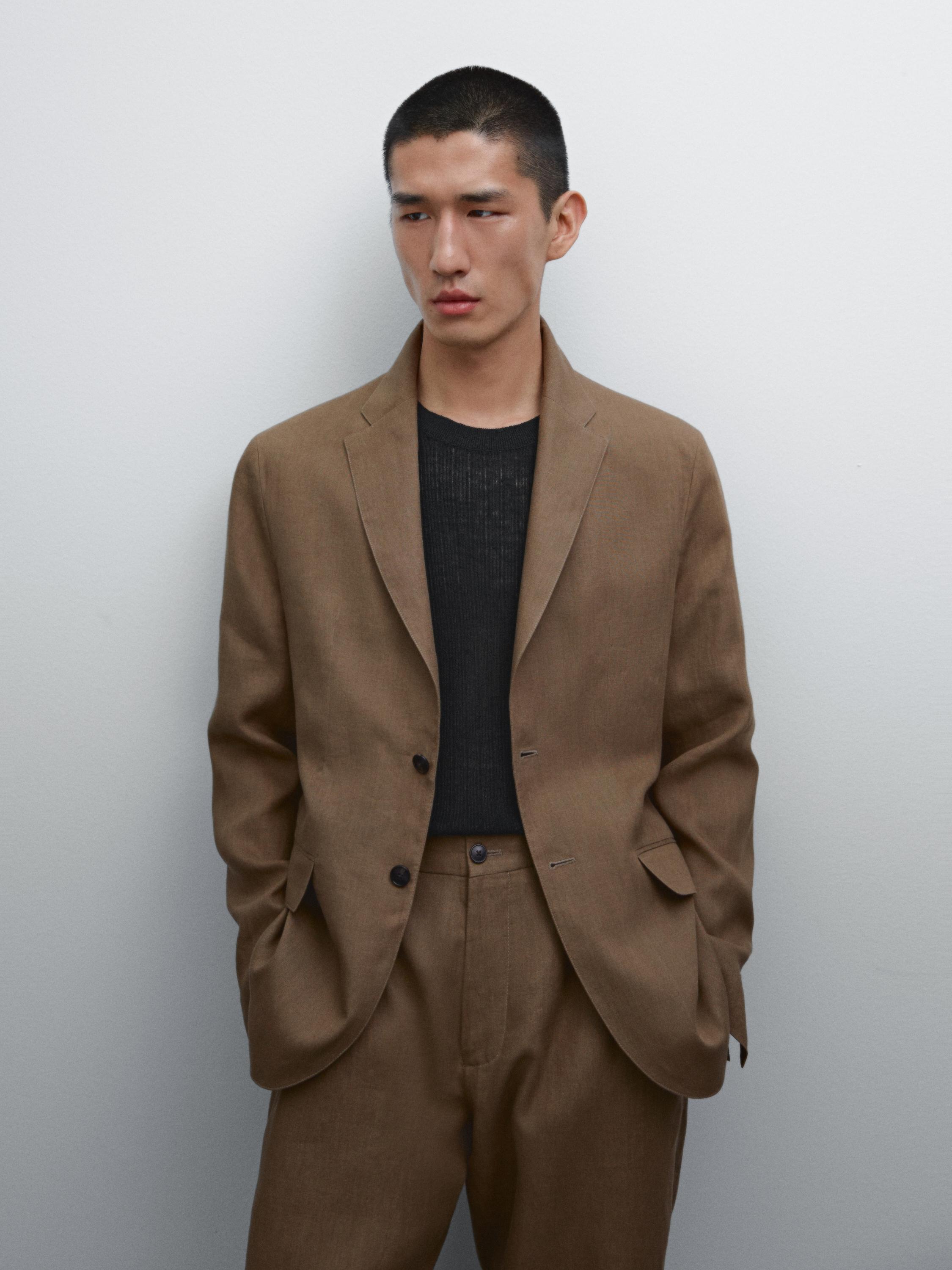 100% linen suit blazer
