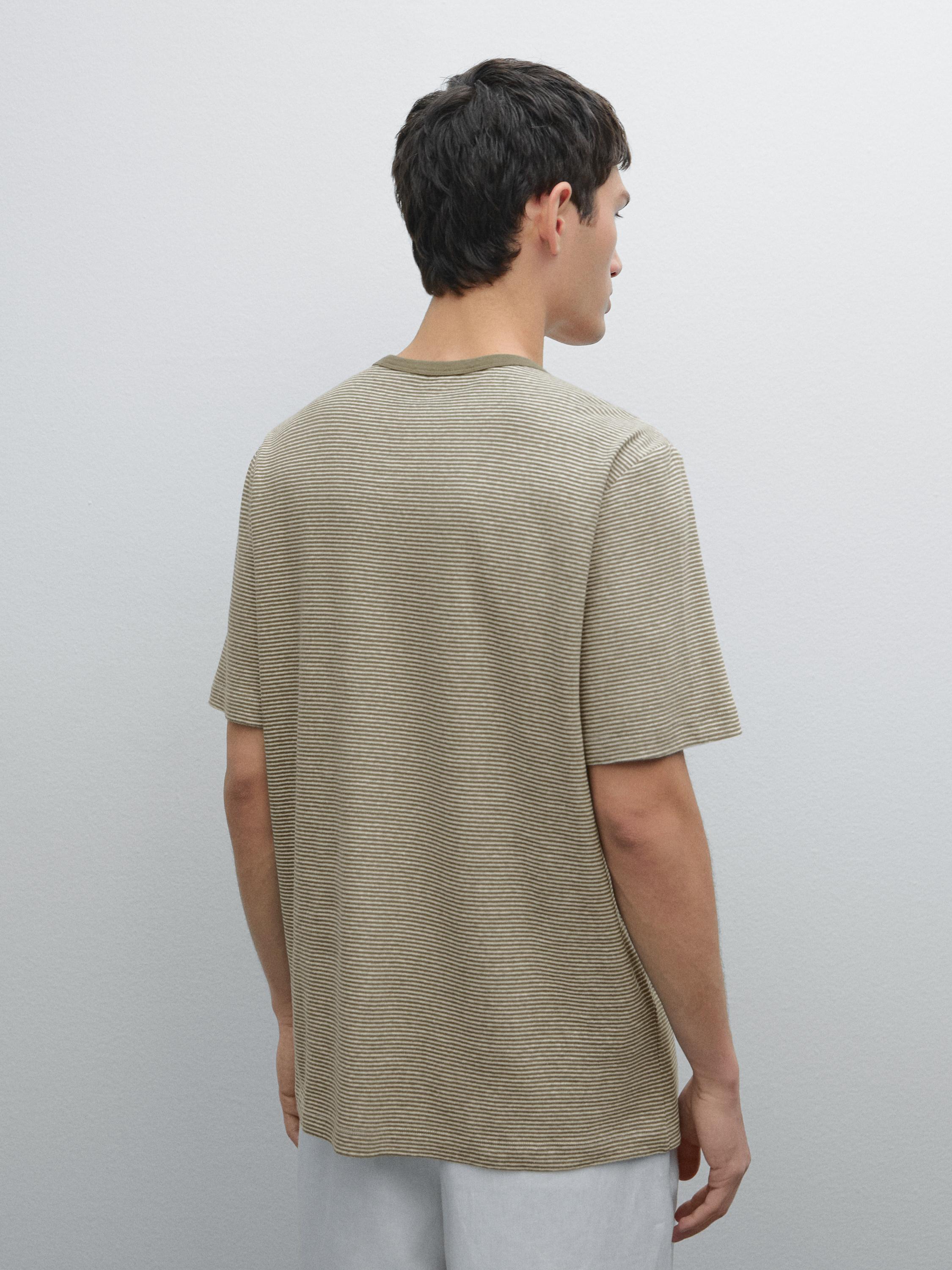 Camiseta rayas lino algodón
