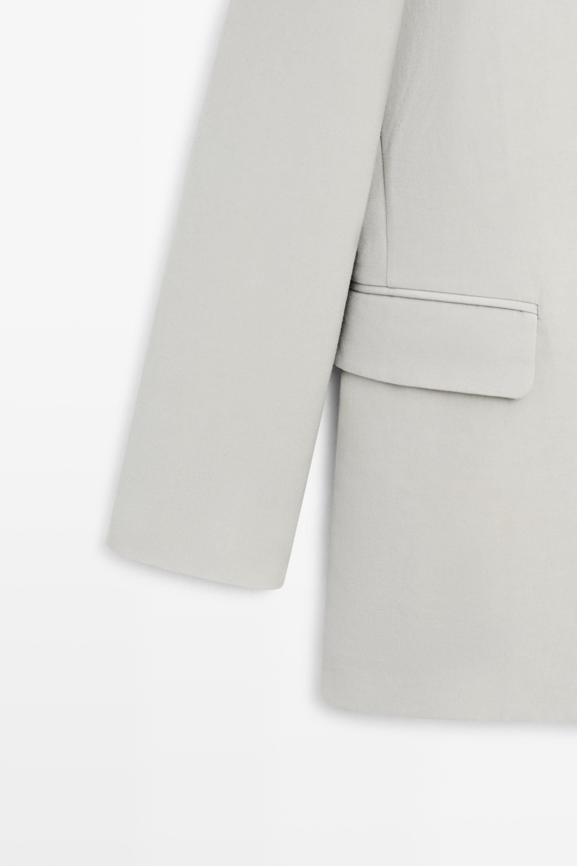 Suit blazer with button detail - STUDIO — GREY MARL
