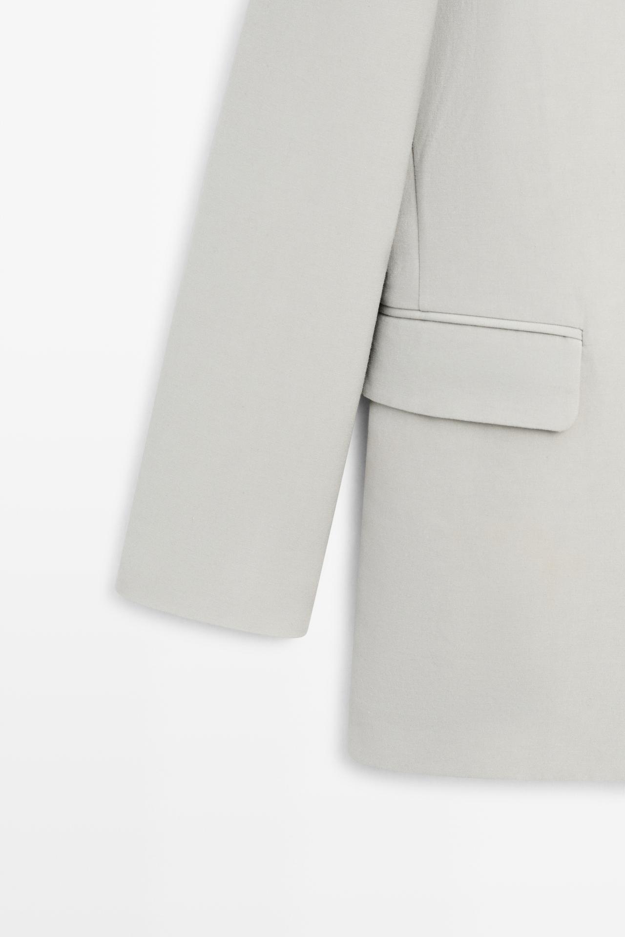 Suit blazer with button detail - STUDIO — GREY MARL